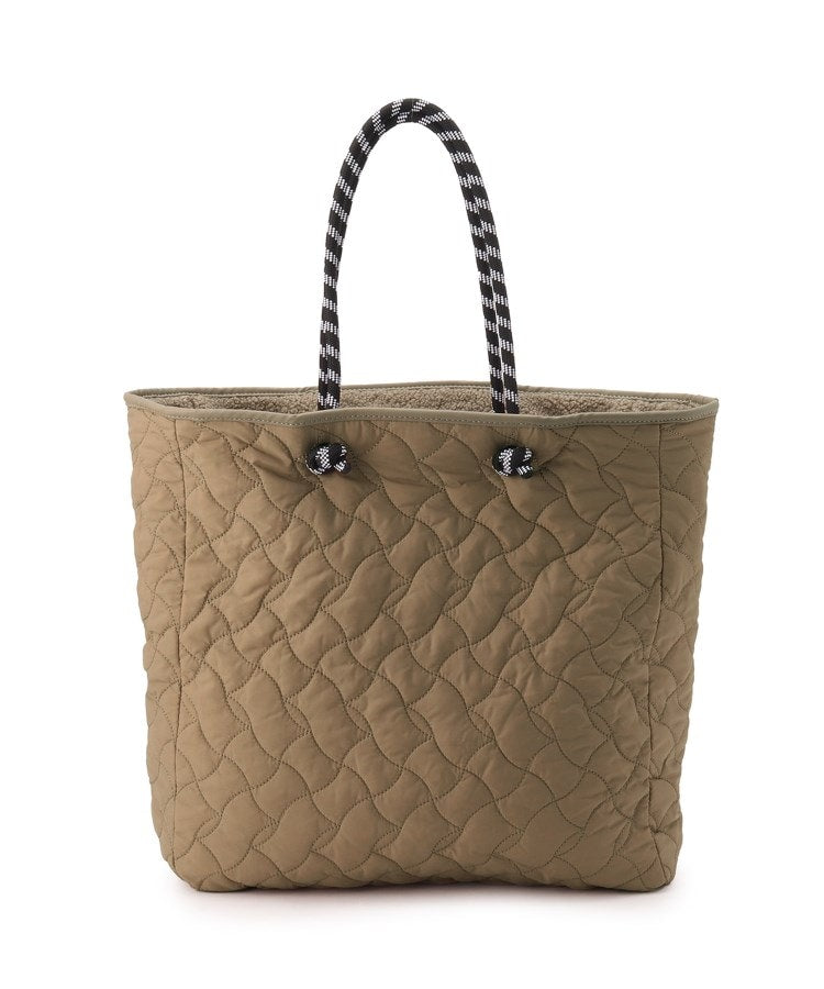 キルティング×ボア リバーシブルバッグL ベージュ ※11月上旬〜中旬より順次配送