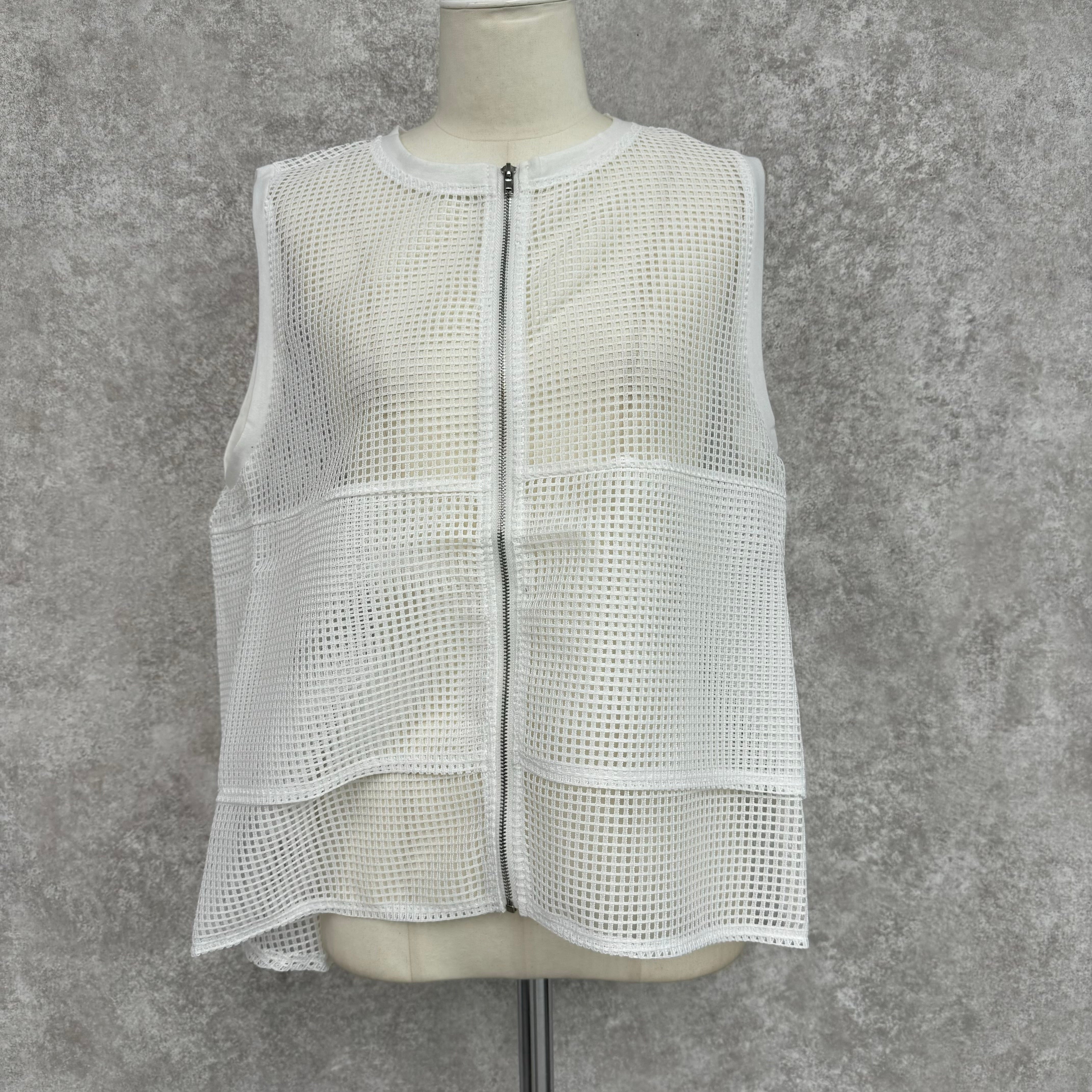 メッシュタンクトップベスト ホワイト ※10/15-21頃より順次配送予定
