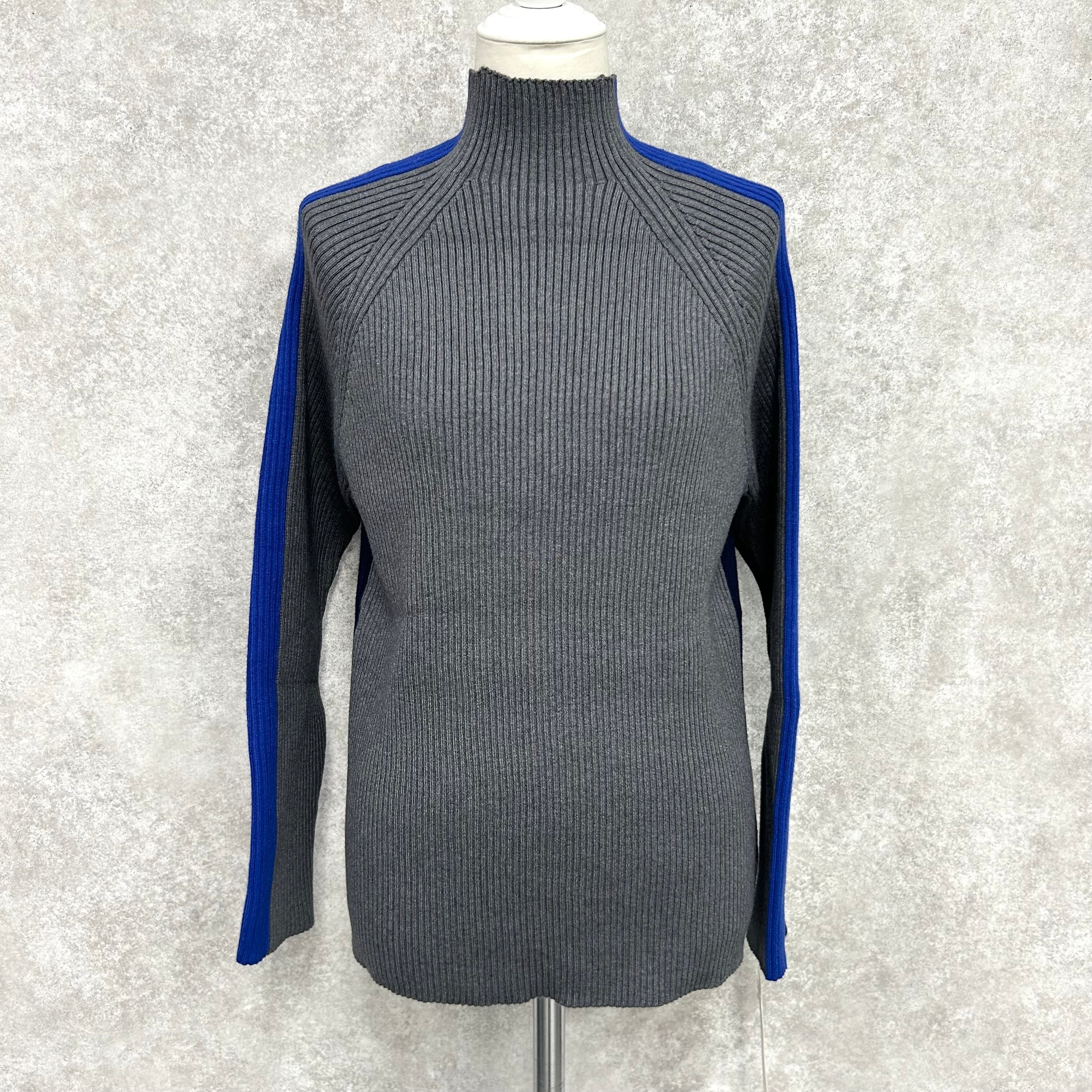 配色ラインニット -グレー×ブルー- ※10/29~11/4頃より順次発送予定