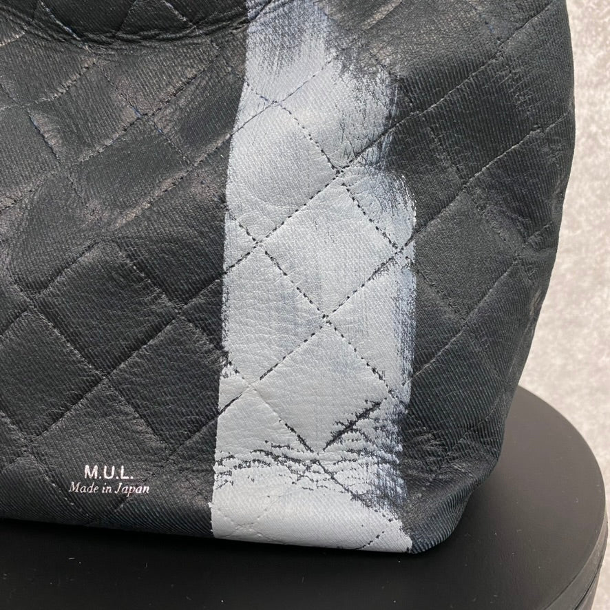 【MUL094-WH】ドロップ2way S オイルレザーキルティング(ブラック) ホワイトライン ※10/29〜11/2より弊社事務所から順次発送