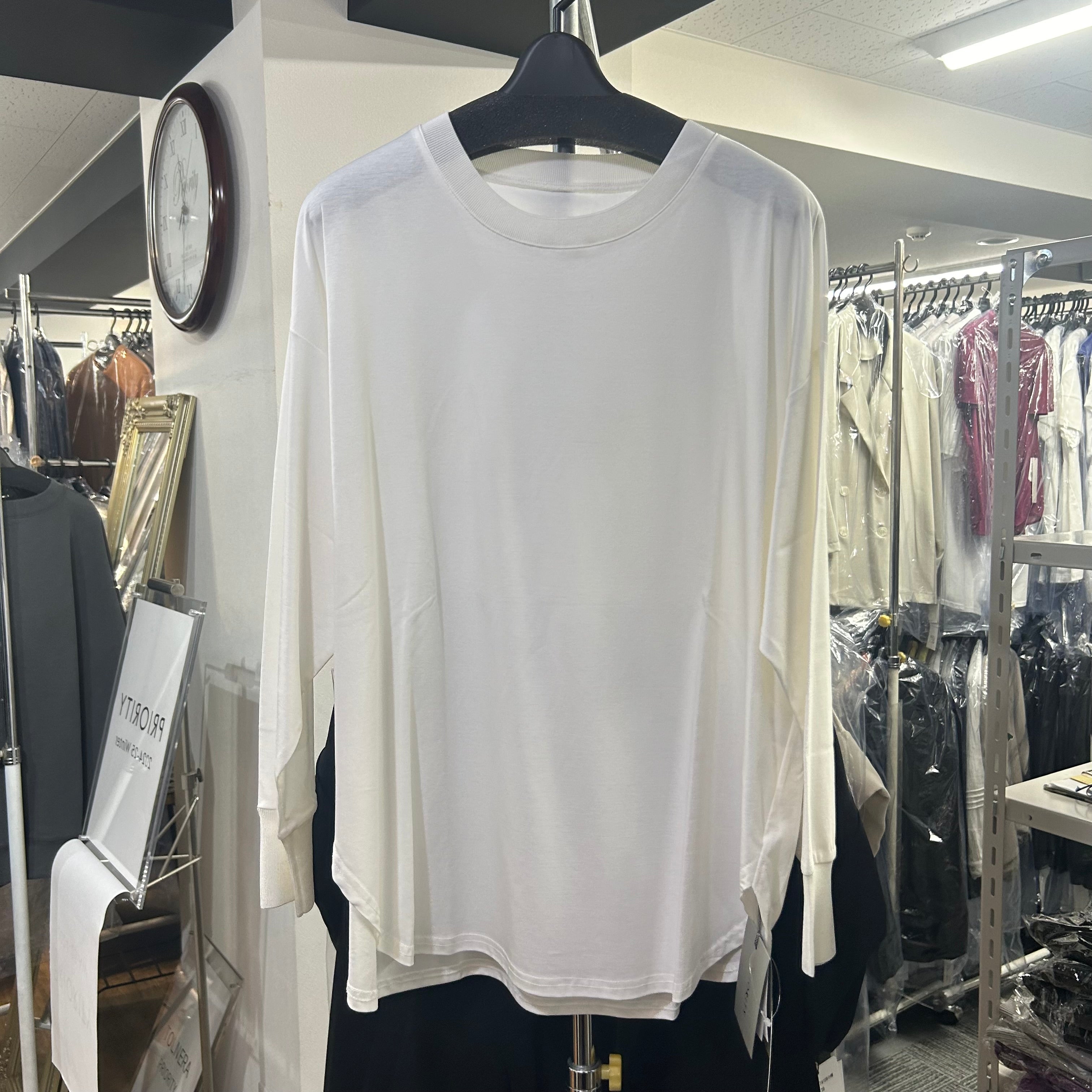 【PRIORITY】スムースロングTシャツ ホワイト 14 ※9/3-9頃〜順次配送予定