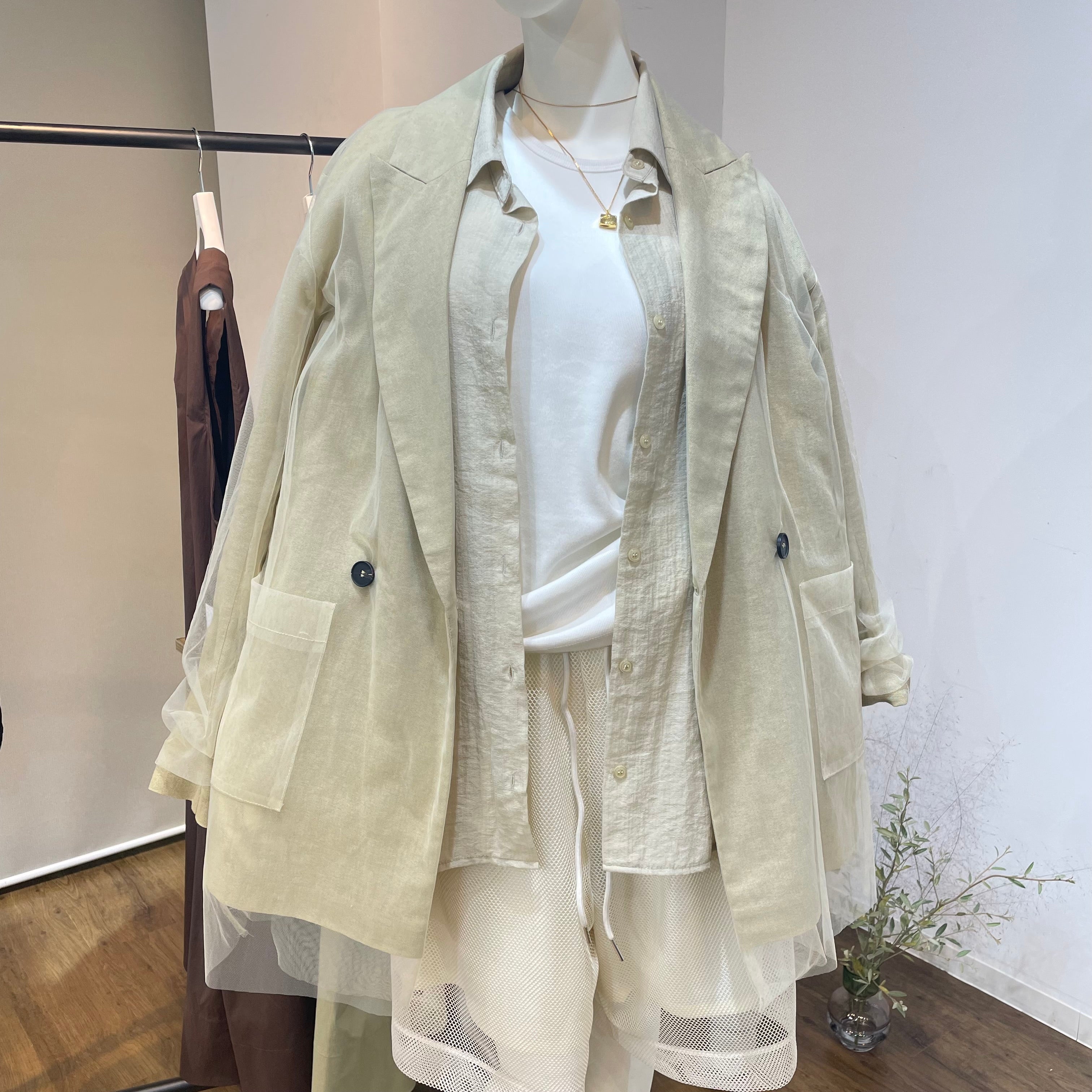 【予約】【PRIORITY】シアードッキングジャケット ベージュ ※2月上旬より順次発送