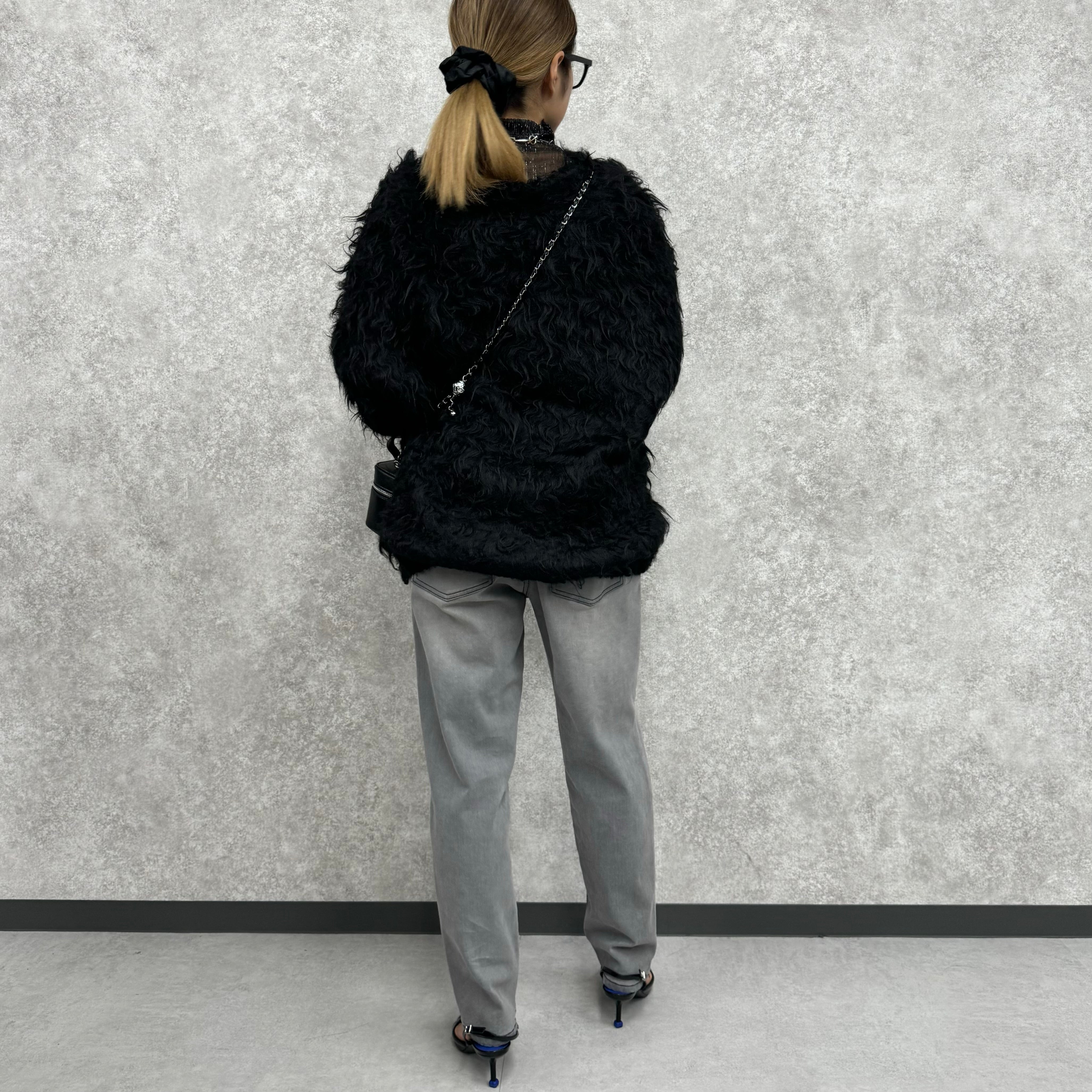 【PRIORITY】デニムパンツ  グレー  裏起毛 38サイズ ※9月下旬より順次発送