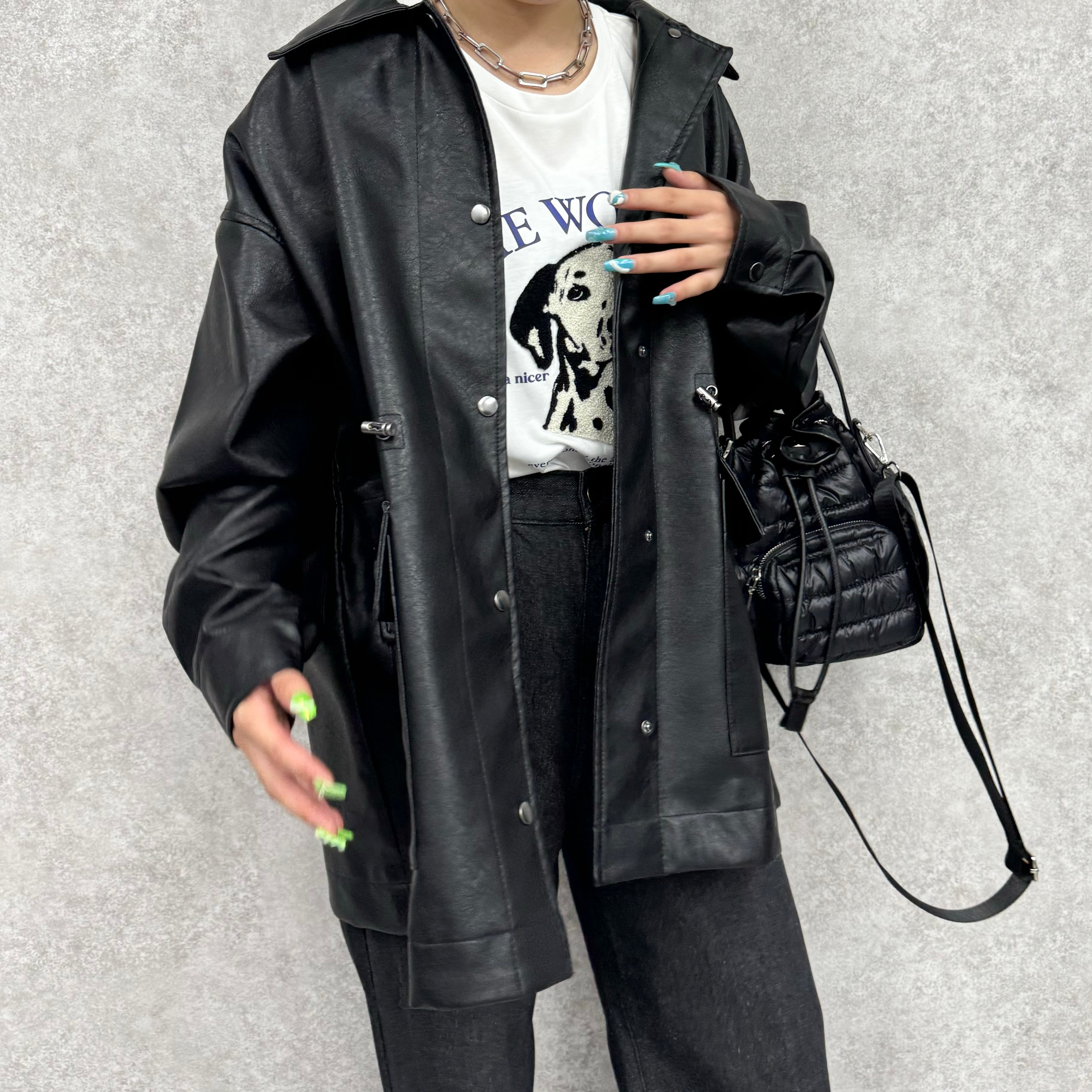 ウエストドロストカバーオールジャケット ブラック ※10/15-21頃より順次配送予定