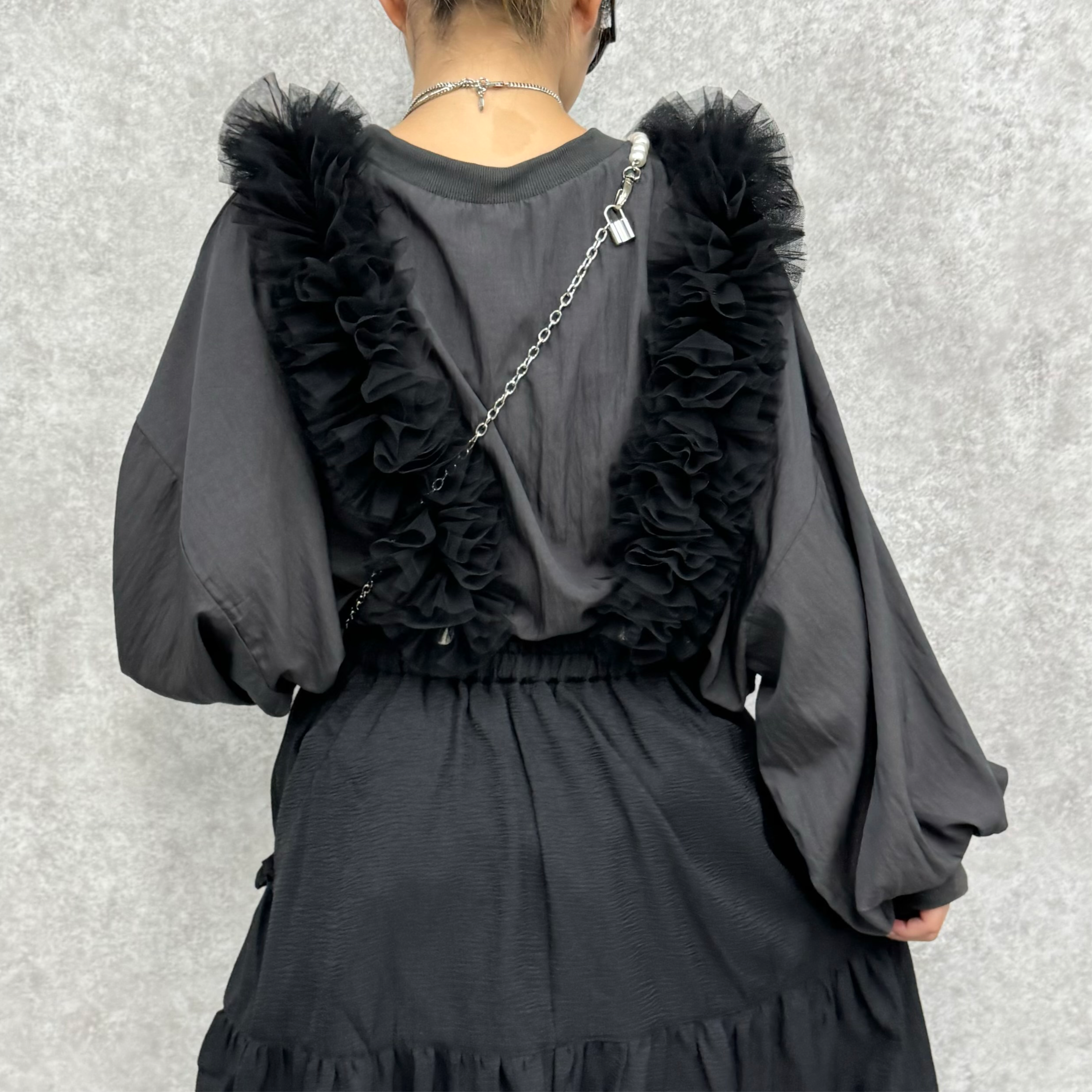 タフタオーバートップス -チャコールグレー-  ※10/1~7より順次発送予定