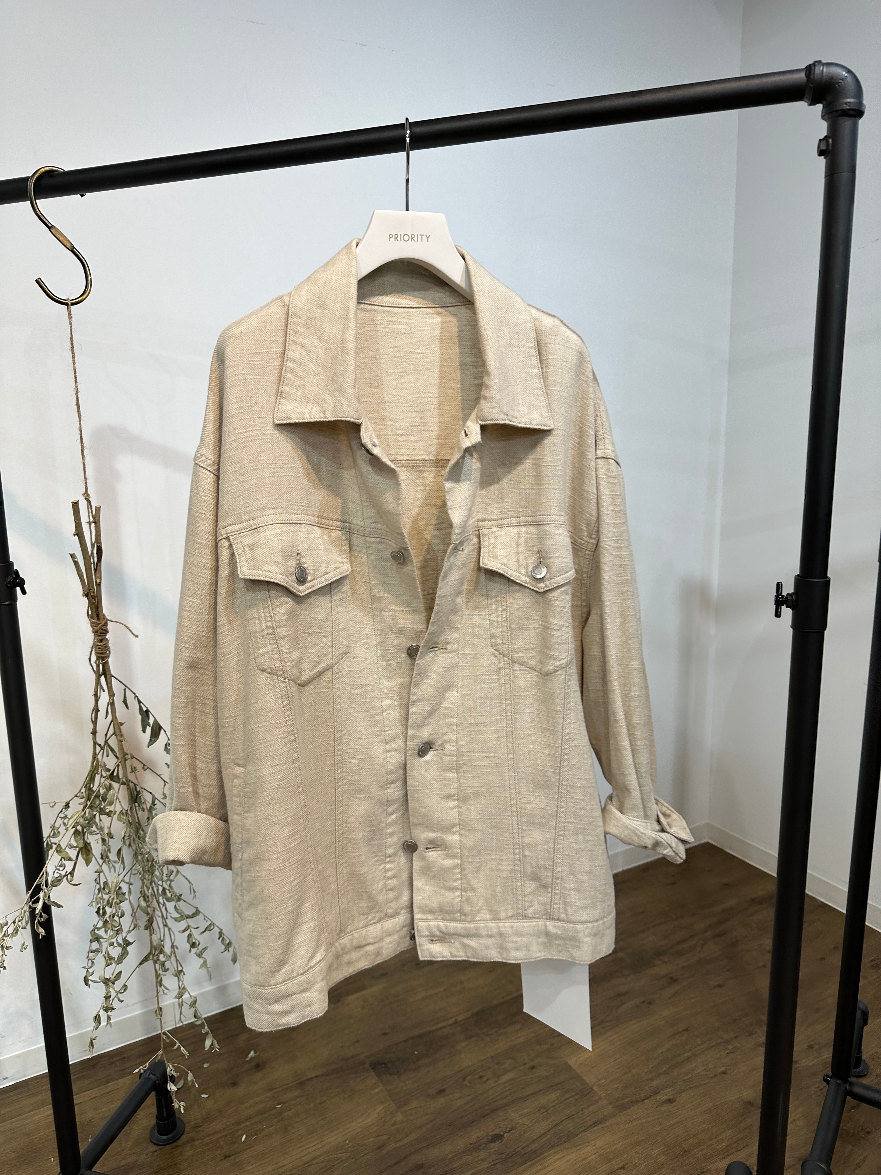 【予約】【PRIORITY】デニムジャケット ベージュ ※2月上旬より順次発送