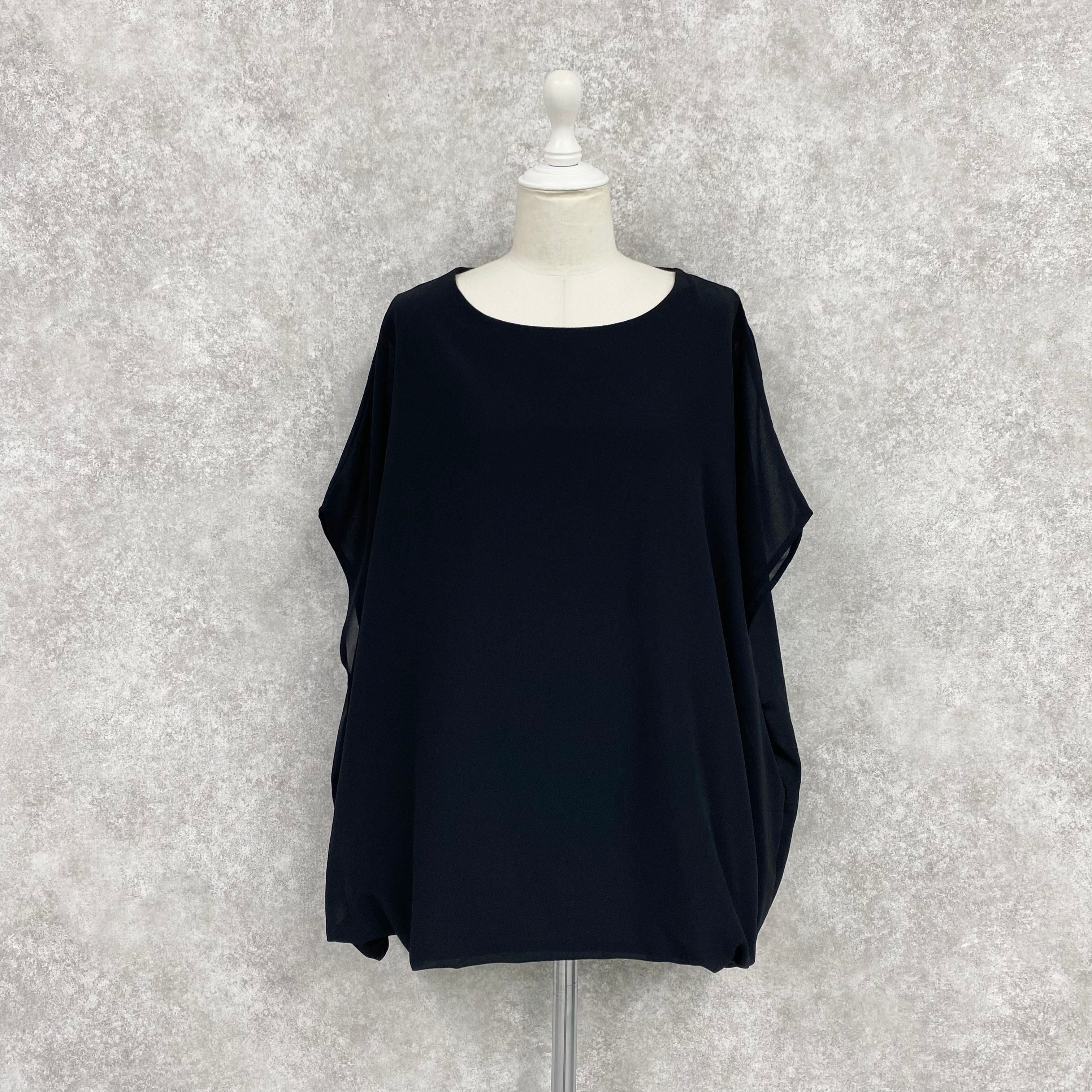 【ASYMM】MISTY CHIFFON BLOUSE -black-