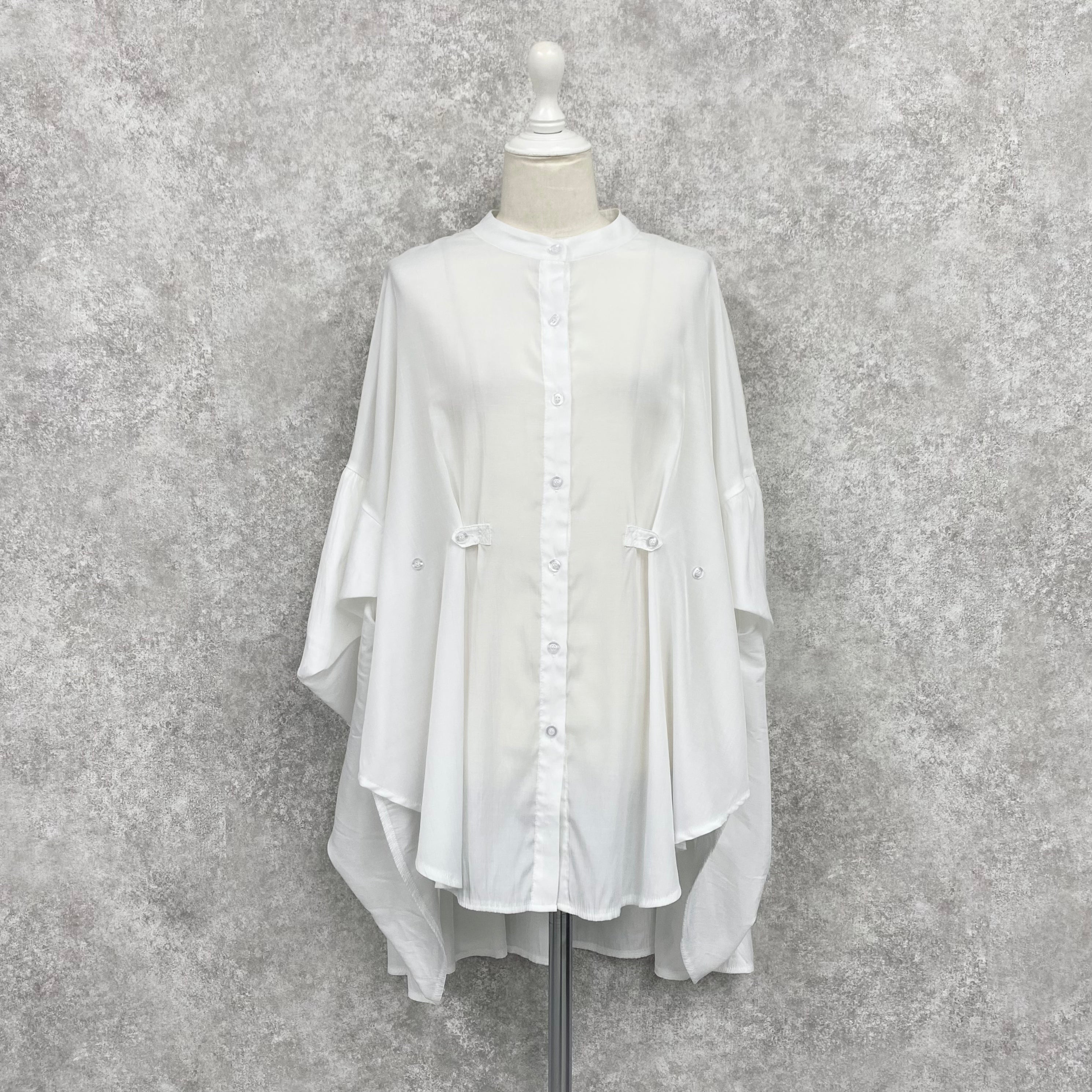 【ASYMM】COCOON FLOW SHIRT -white-