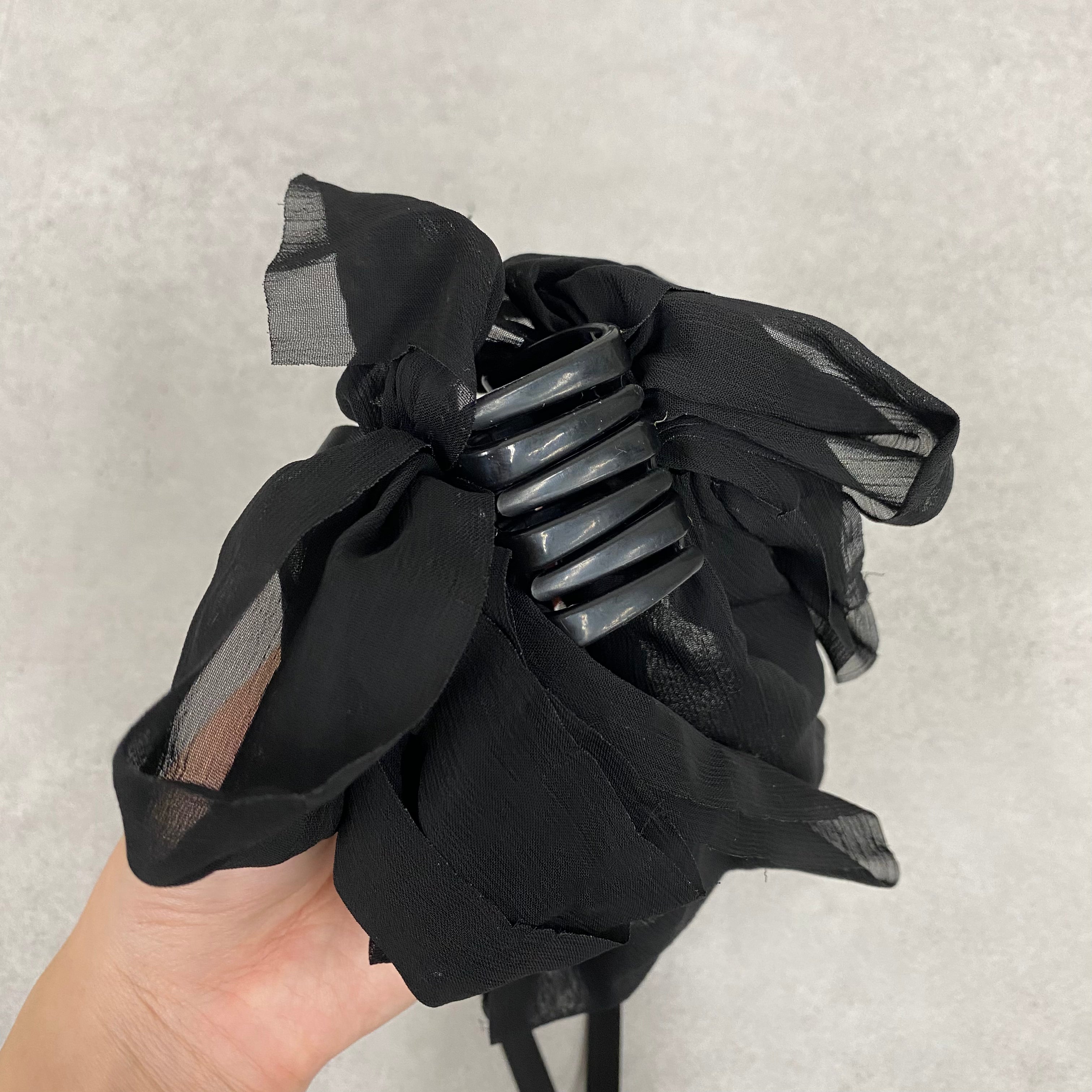 ビックリボンヘアクリップ -ブラック- ※11/5-11で発送