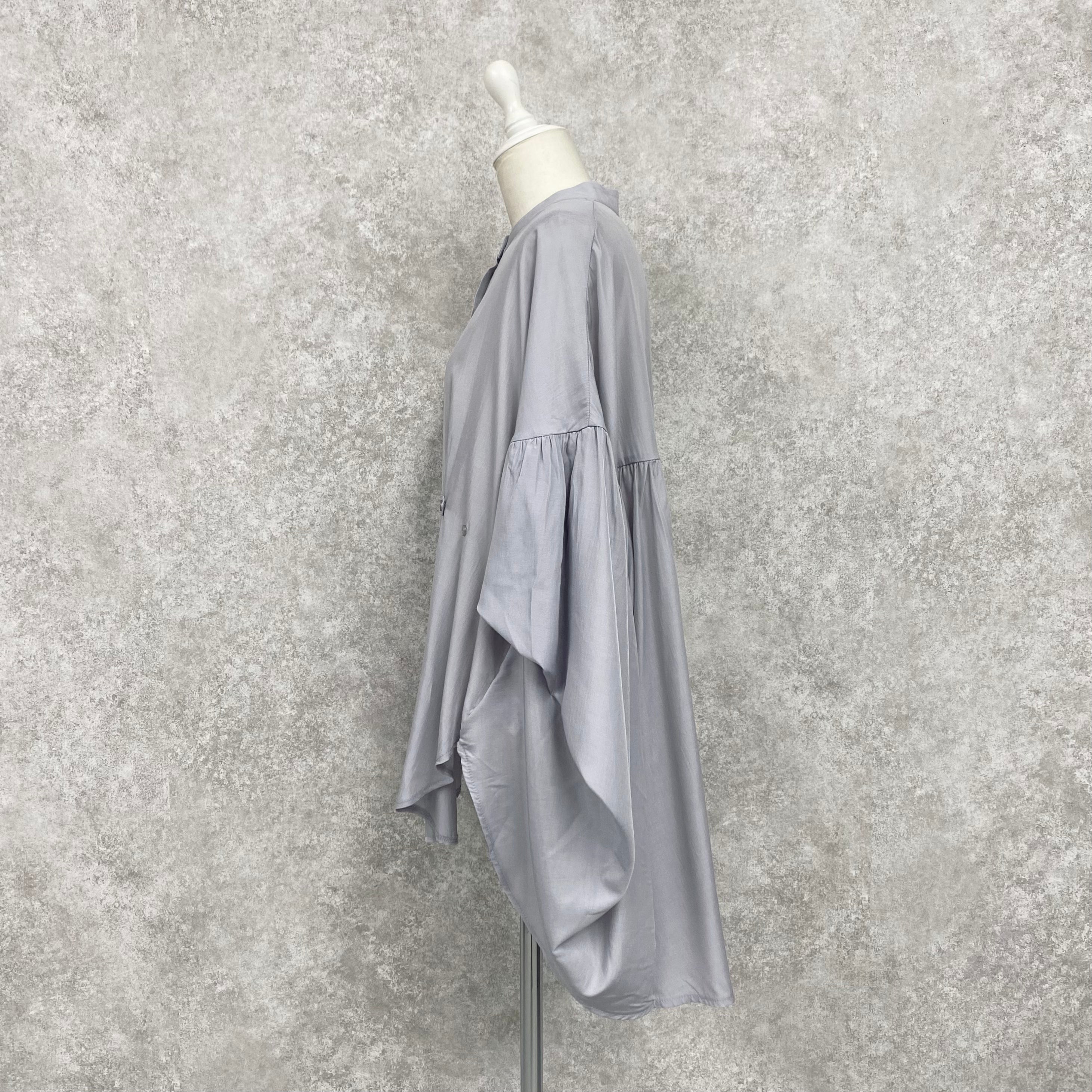 【ASYMM】COCOON FLOW SHIRT -blue gray-
