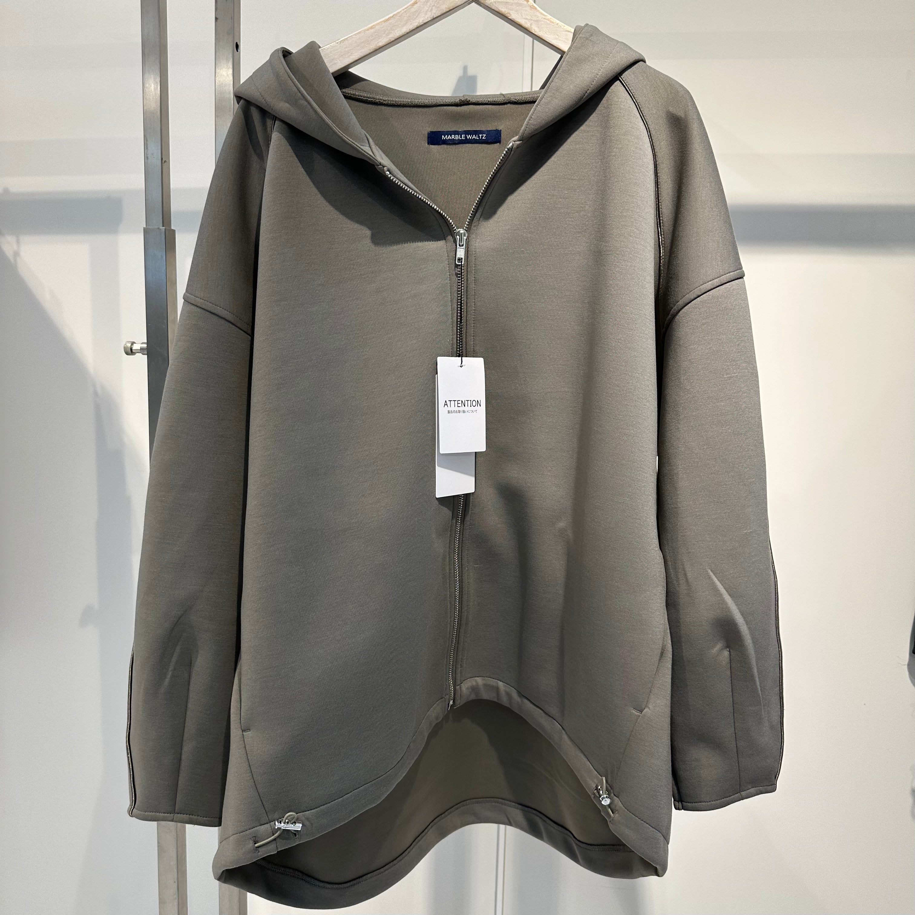 ダンボールポンチフードZIPアウター グレーカーキ ※11月上旬〜中旬より順次配送