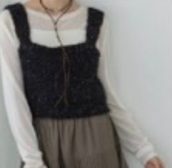 ラメニットベスト    -ブラック- ※11/5-11頃より順次配送予定