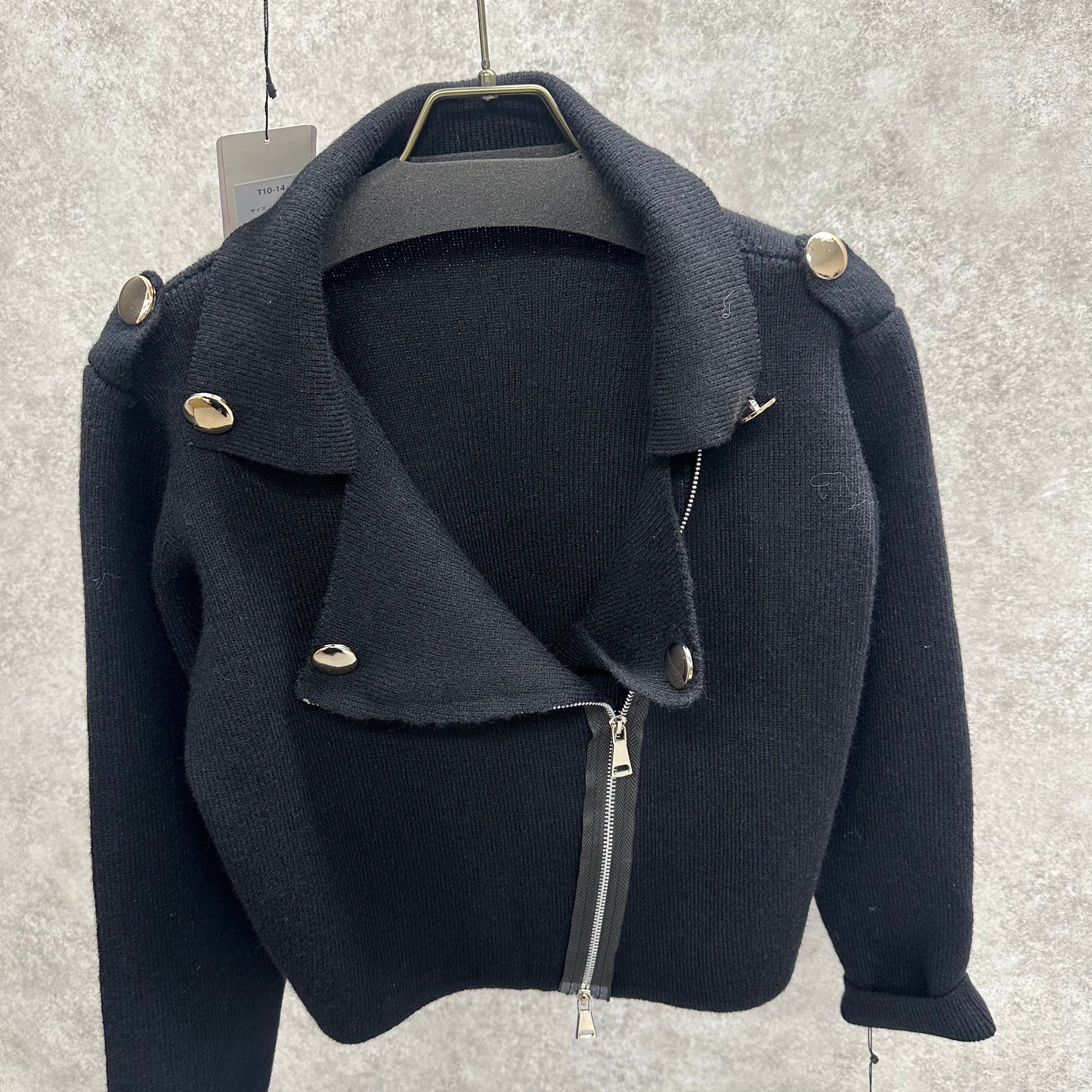 【予約】ジャケットニット ブラック ※11月下旬~12月上旬頃より順次配送予定