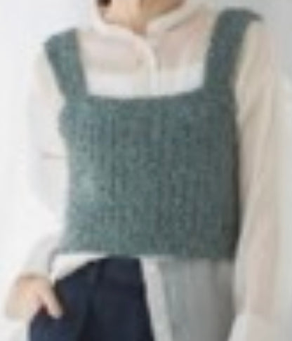 ラメニットベスト    -グリーン- ※11/5-11頃より順次配送予定