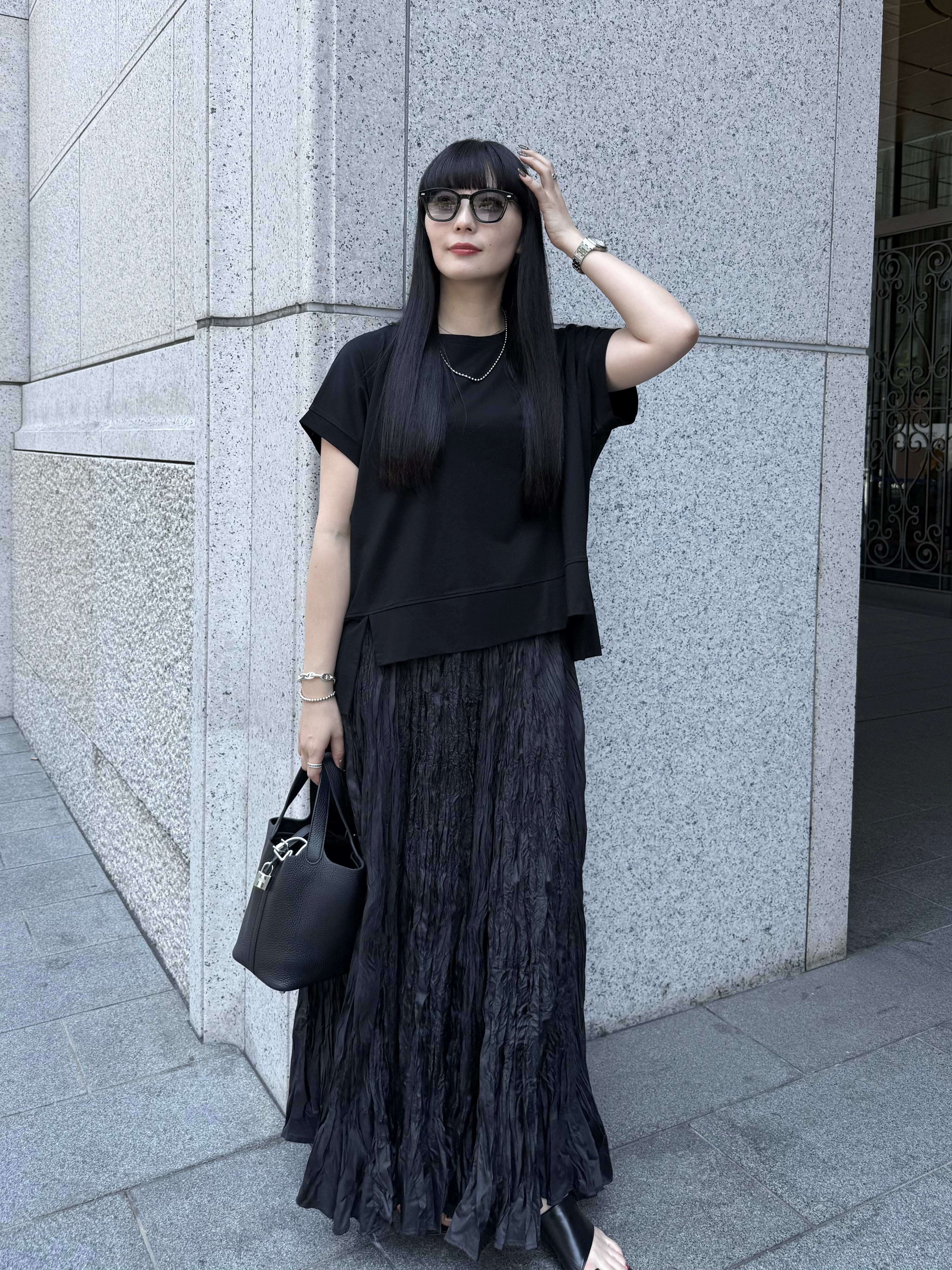 【ASYMM】NEAT TEE -black-