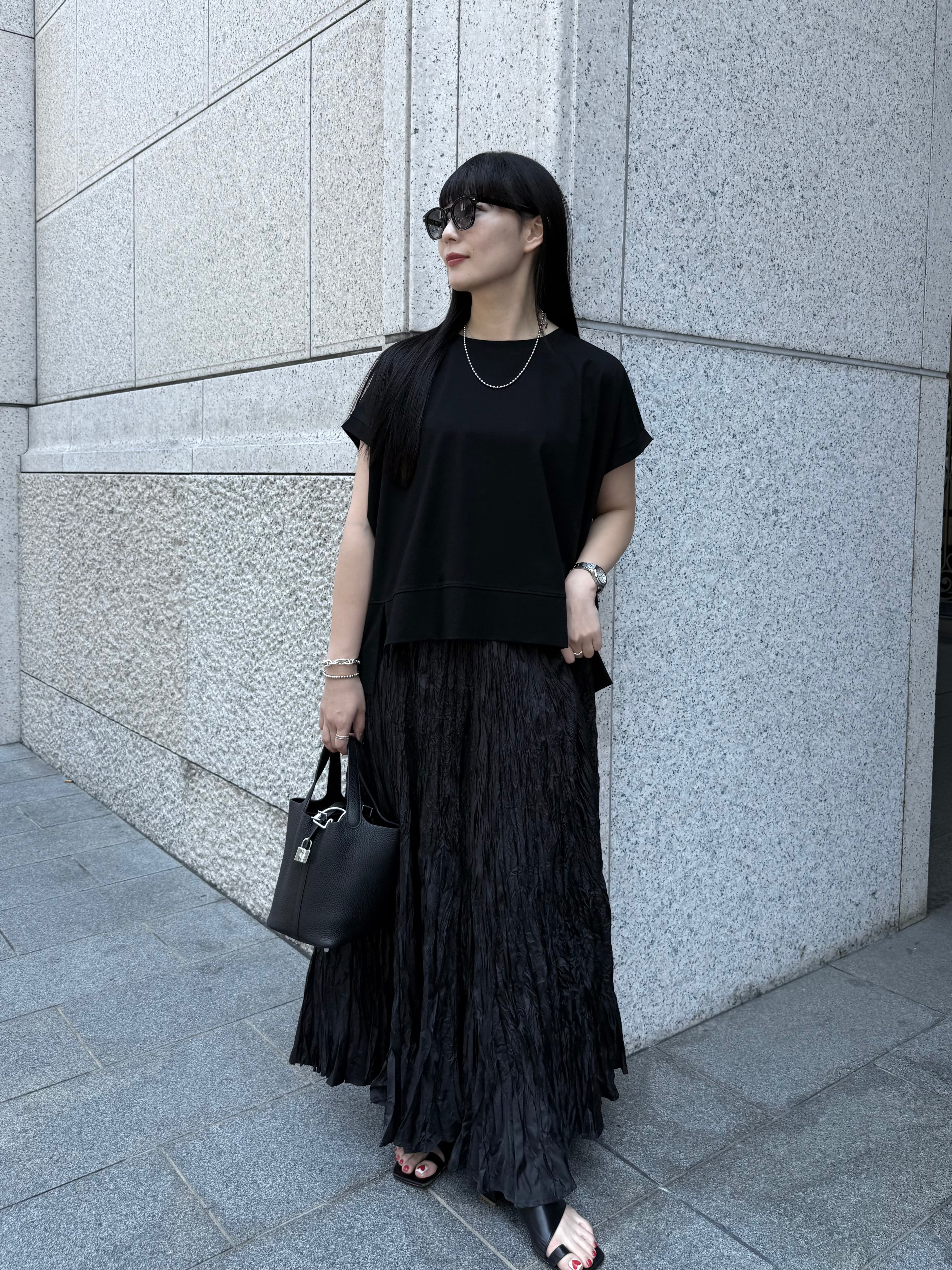【ASYMM】NEAT TEE -black-