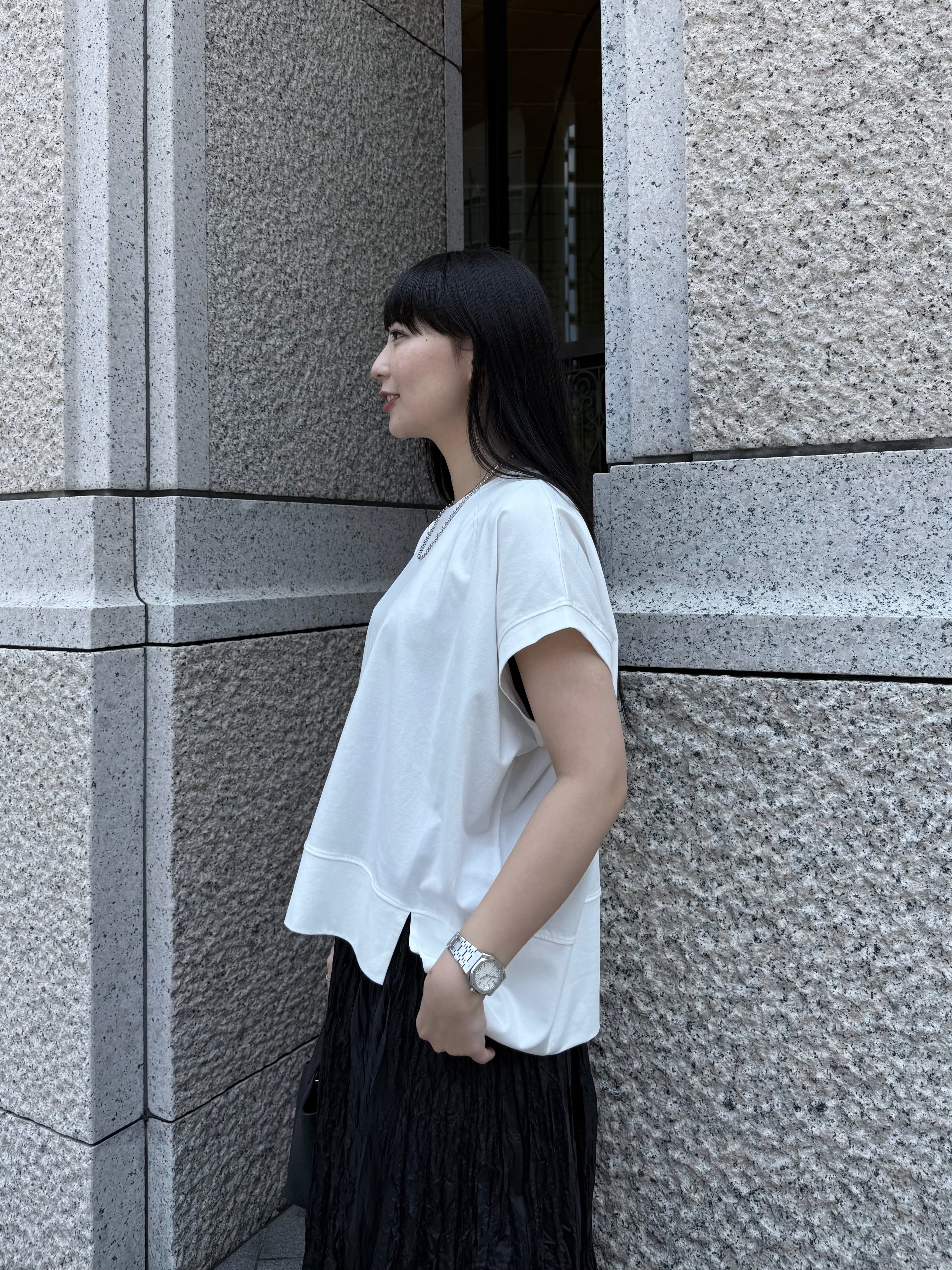 【ASYMM】NEAT TEE -white-