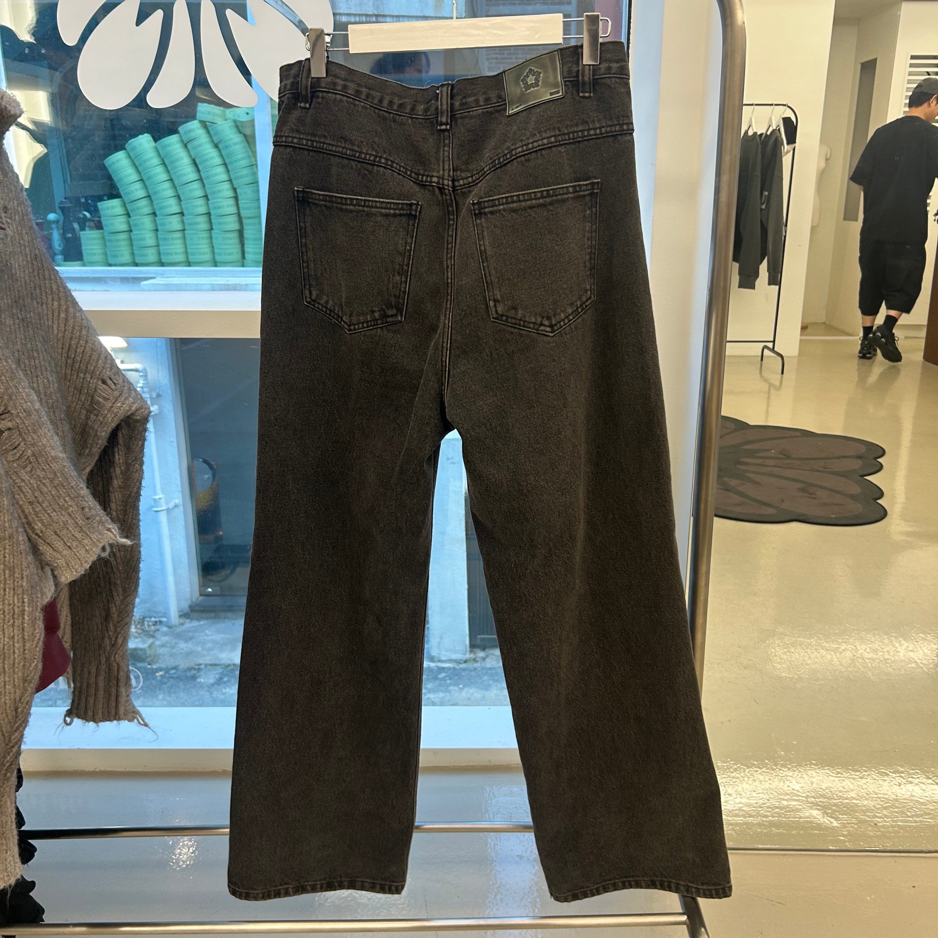 ※予約商品【ULKIN】MICKY Disney patch denim pants -black- ※12月頃より順次配送予定