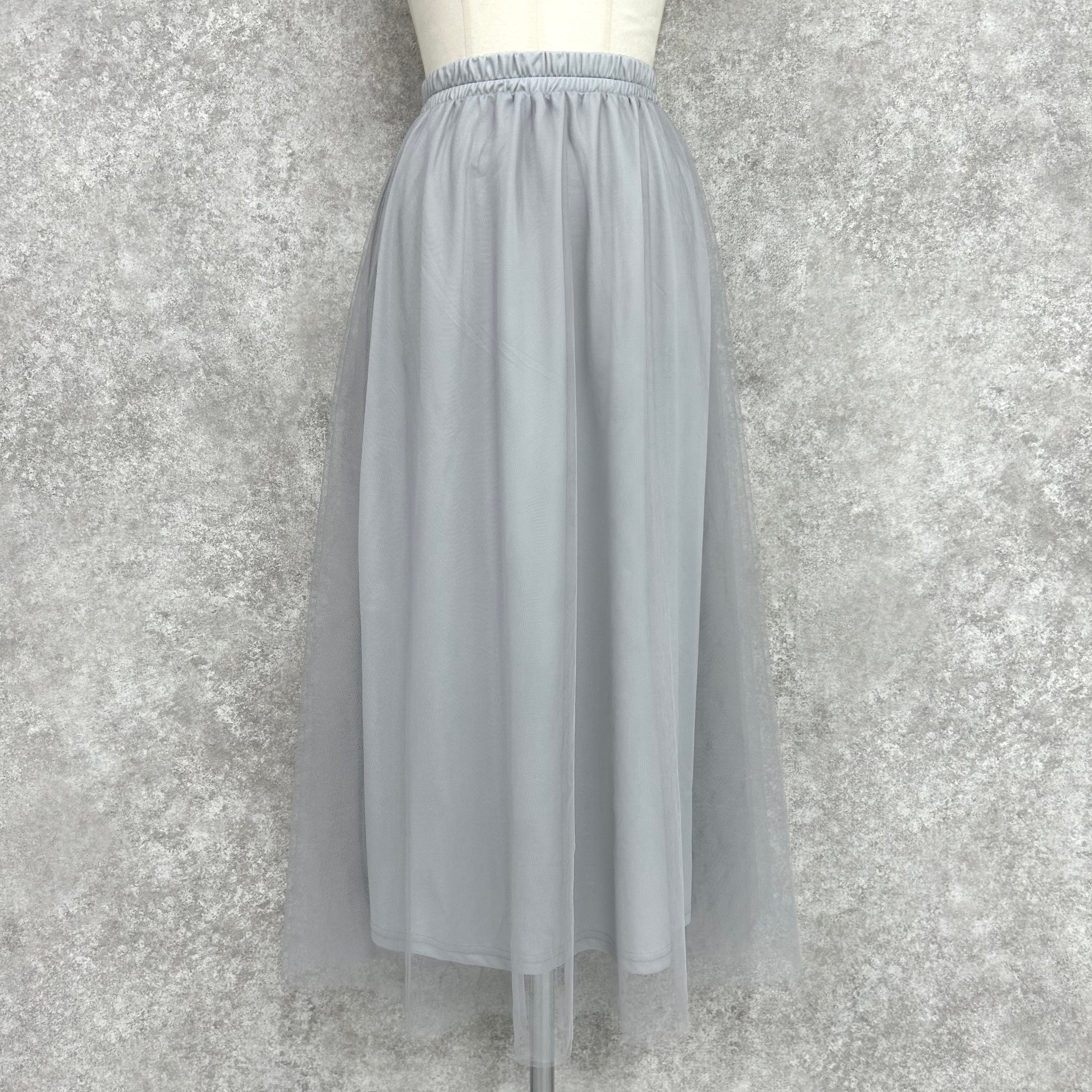 フレアシフォンスカート -ライトグレー- ※10/15-21頃より順次配送予定