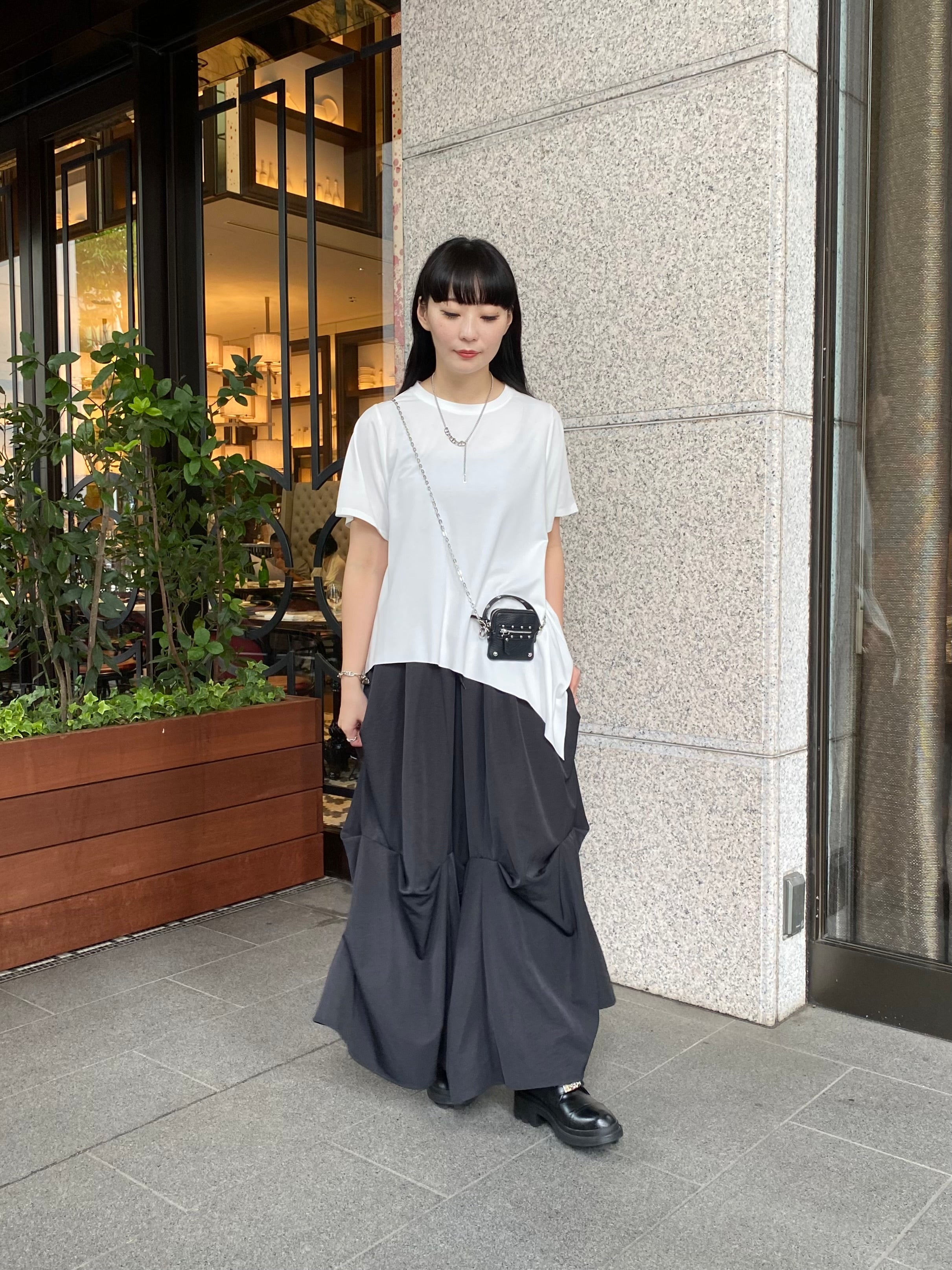 【ASYMM】RANDOM CUT TEE -white-