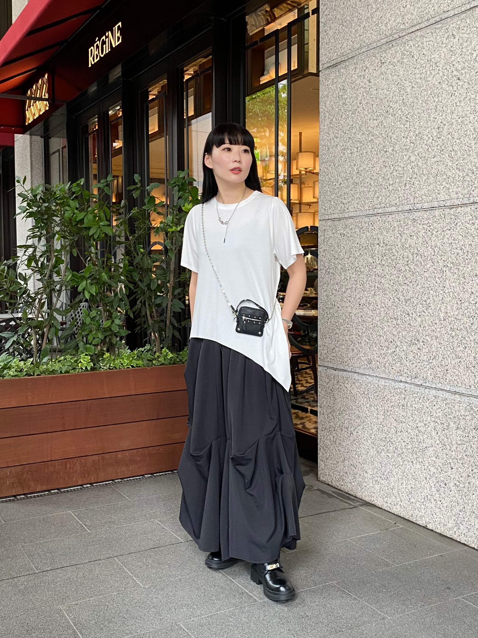 【ASYMM】RANDOM CUT TEE -white-