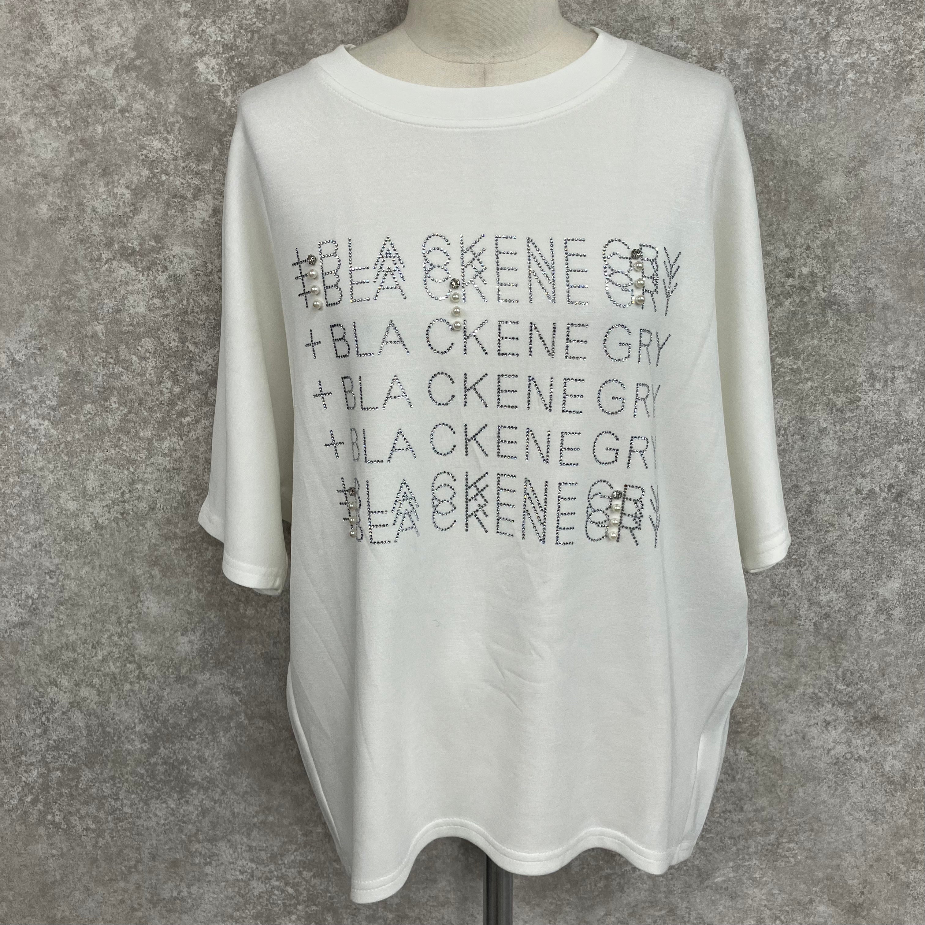 キラキラ英字プリントTシャツ -ホワイト- ※7/16〜22迄に順次発送予定