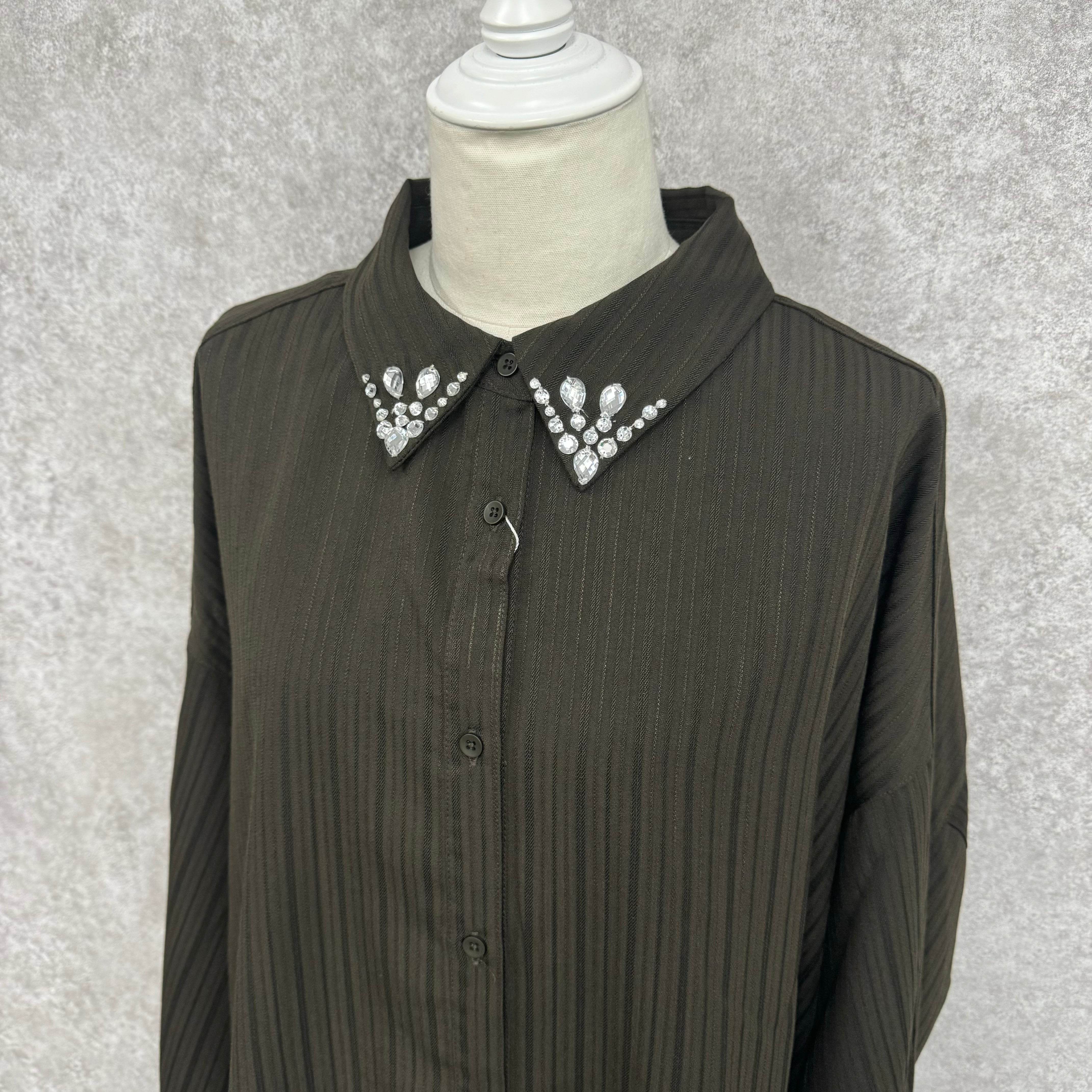 【Teracce Summer SALE 】チップビジューカラーSH   -カーキ- ※8/27-9/2より順次発送予定