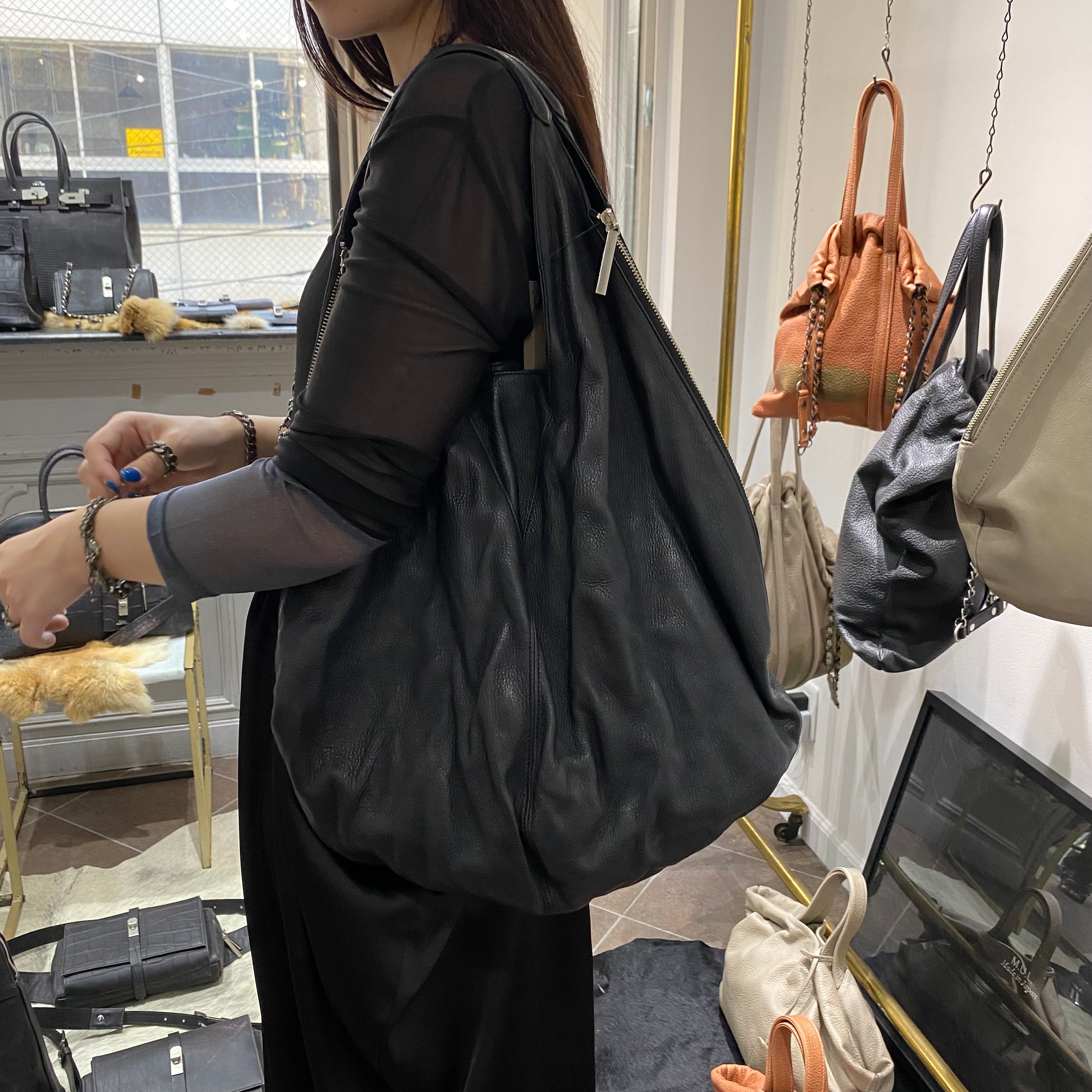 ⚠️予約【MUL101-501019】バーティカルトート(洗い加工) -ブラック- ※R7. 6月末納品予定