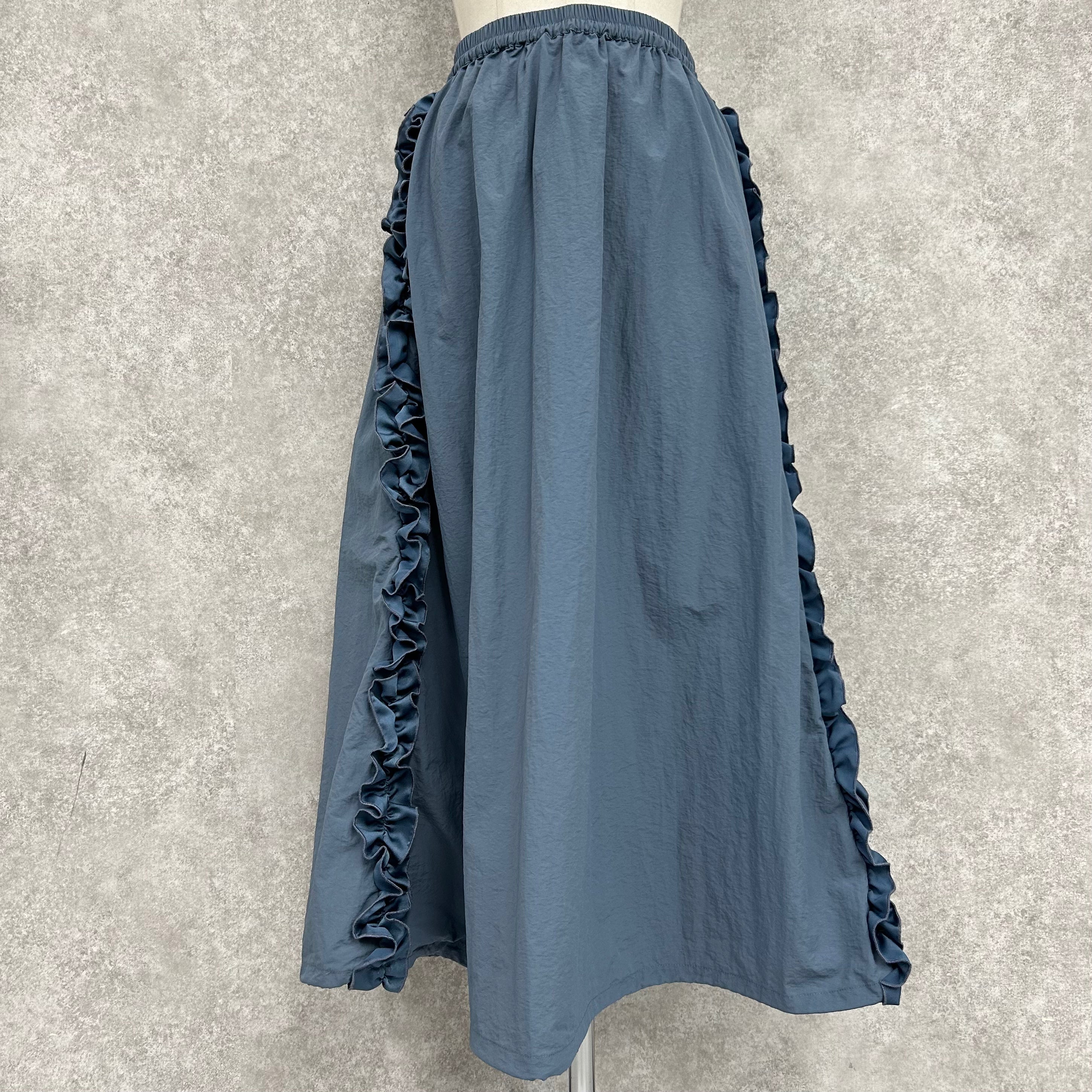 🉐サイドフリルラインバルーンスカート -グレーサックス- ※4/9~15迄に順次発送予定