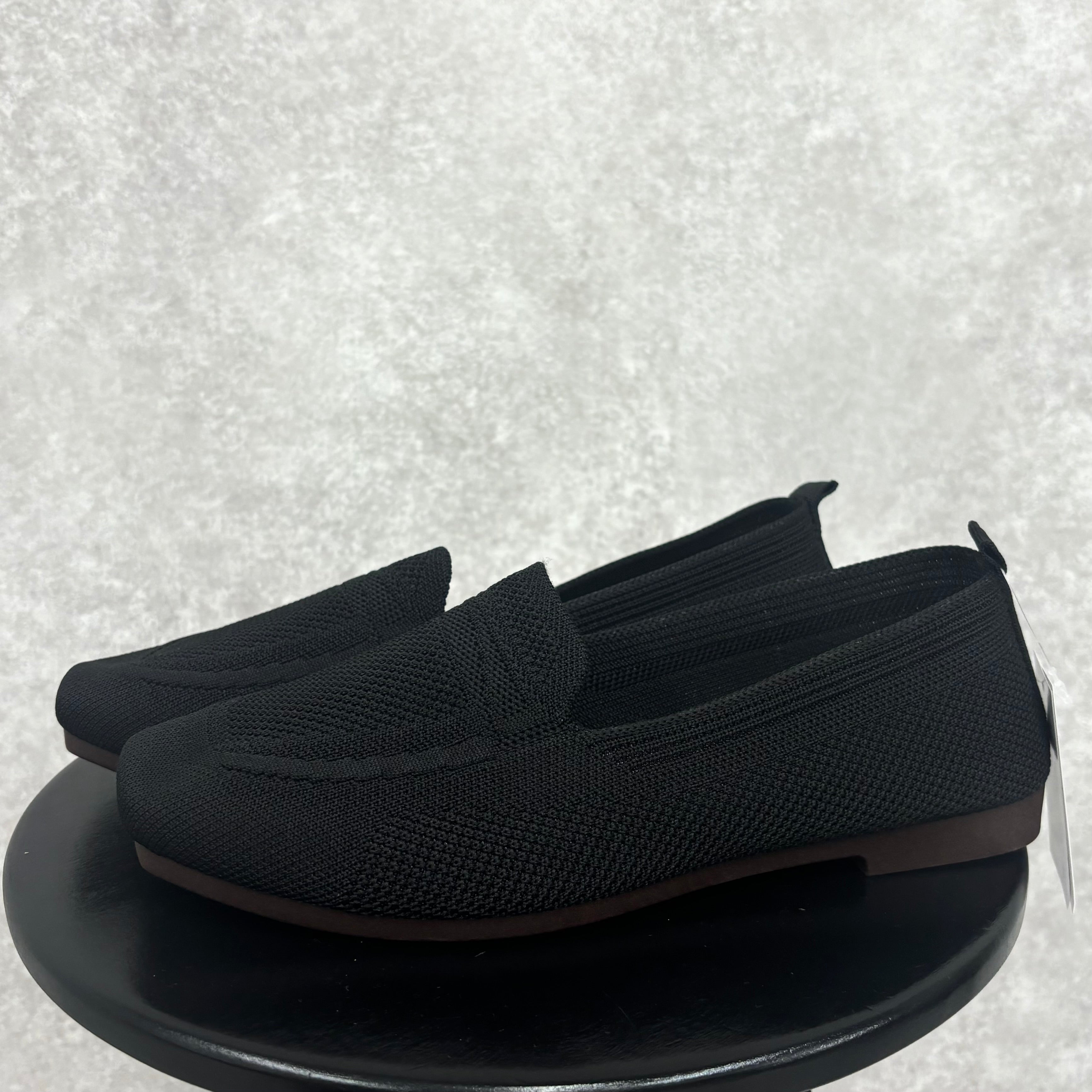 ローファー風ニットパンプス Mサイズ ブラック ※10/29-11/4頃より順次配送予定