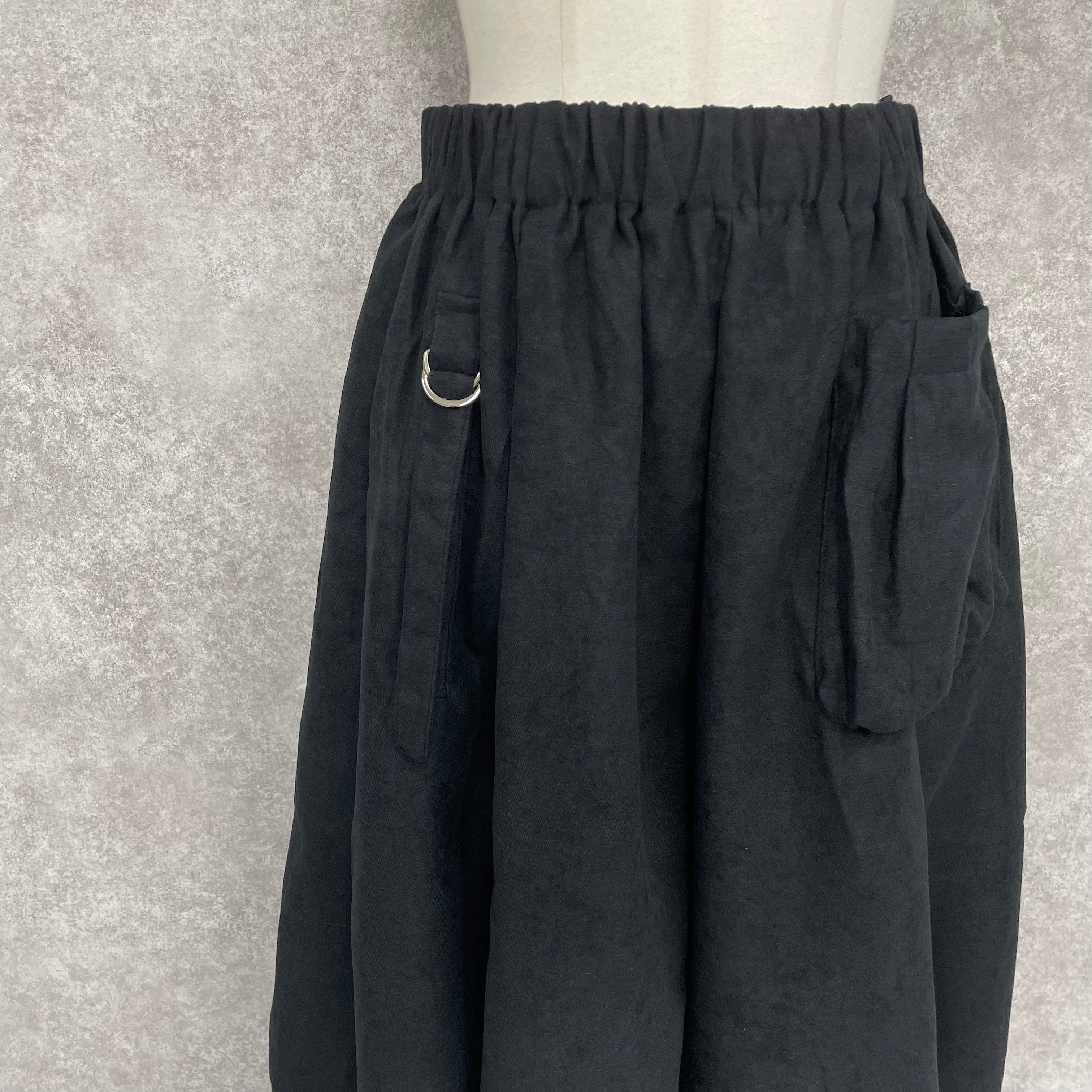 スウェード風ココラインパンツ ブラック ※8/20-26頃より順次発送