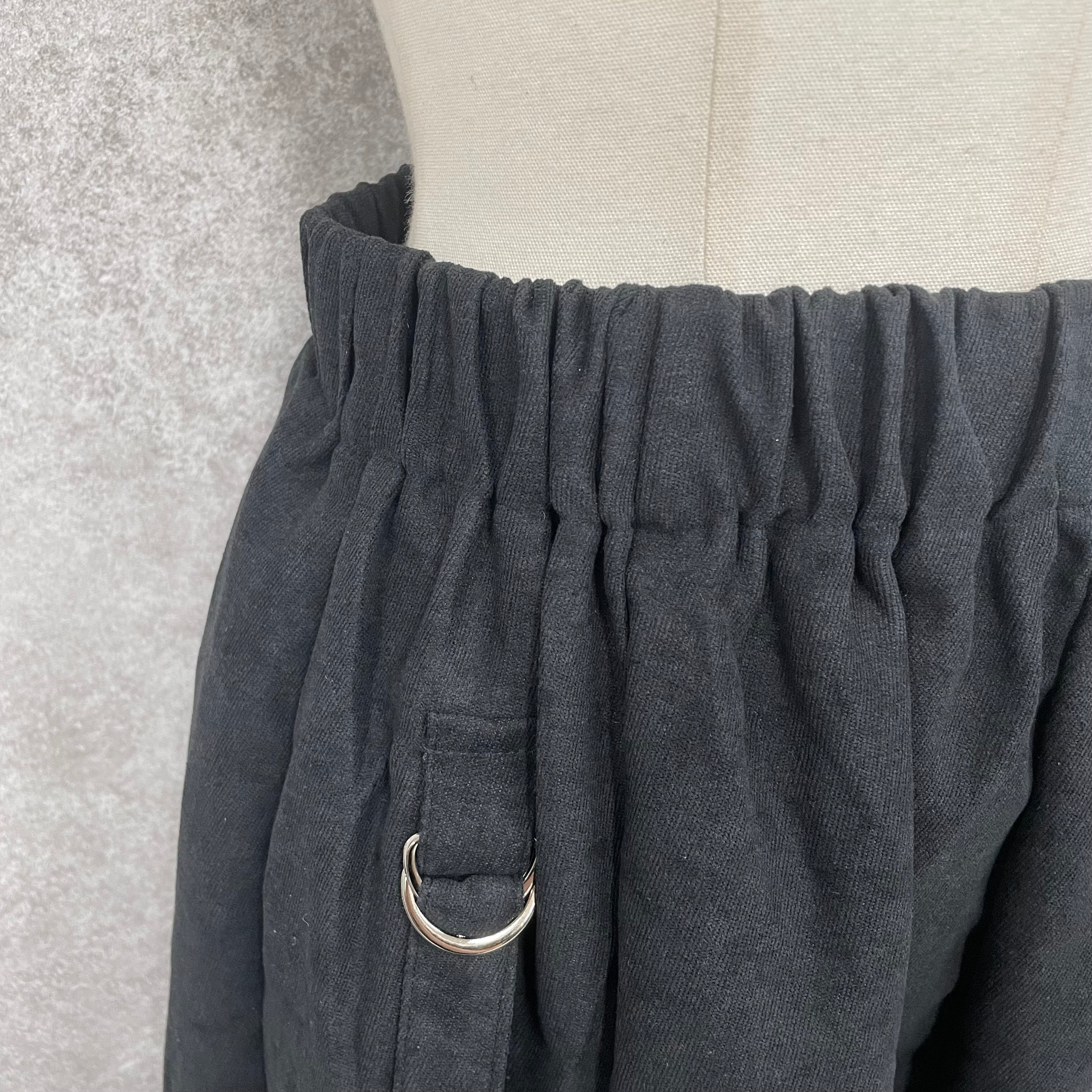 スウェード風ココラインパンツ ブラック ※8/20-26頃より順次発送