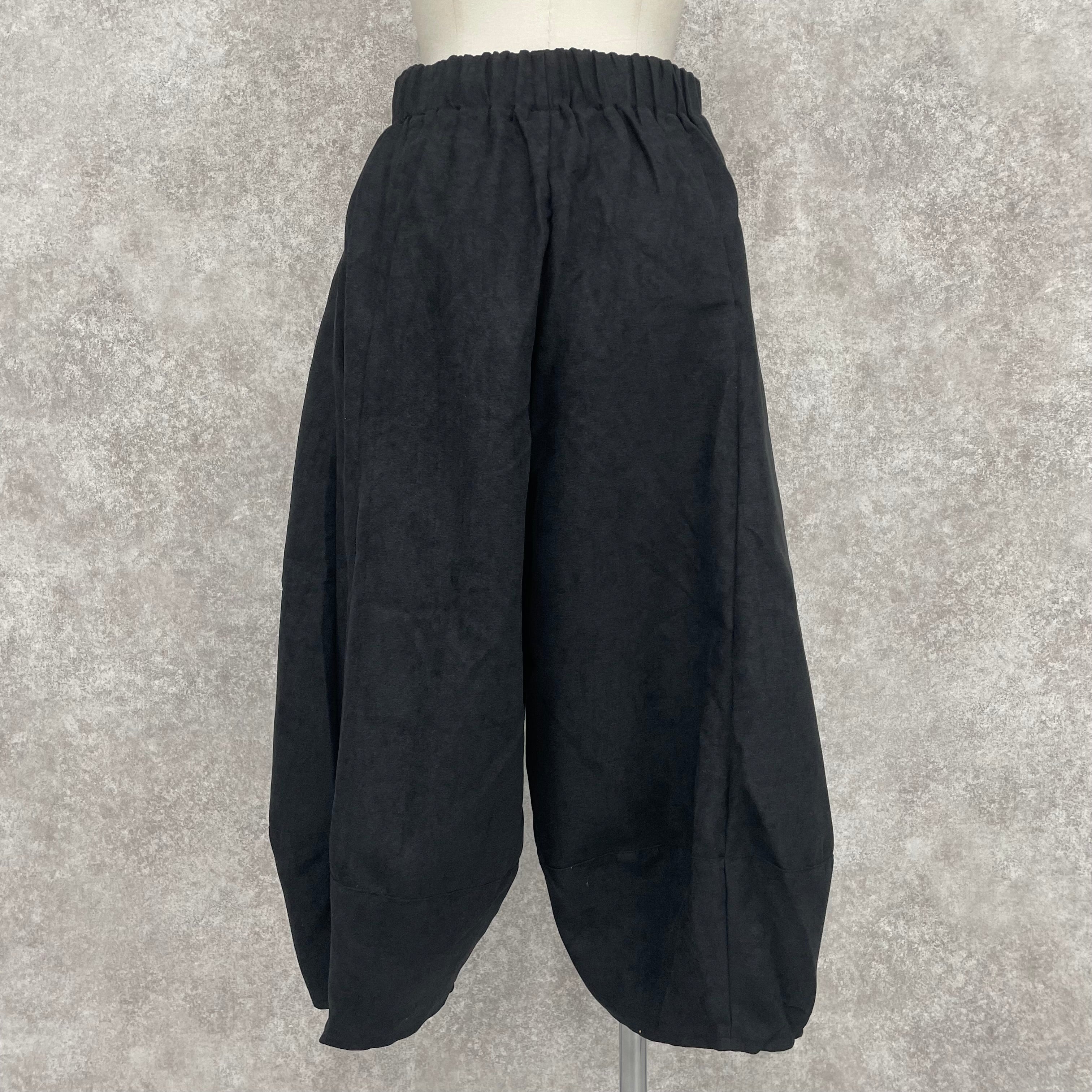 スウェード風ココラインパンツ ブラック ※8/20-26頃より順次発送