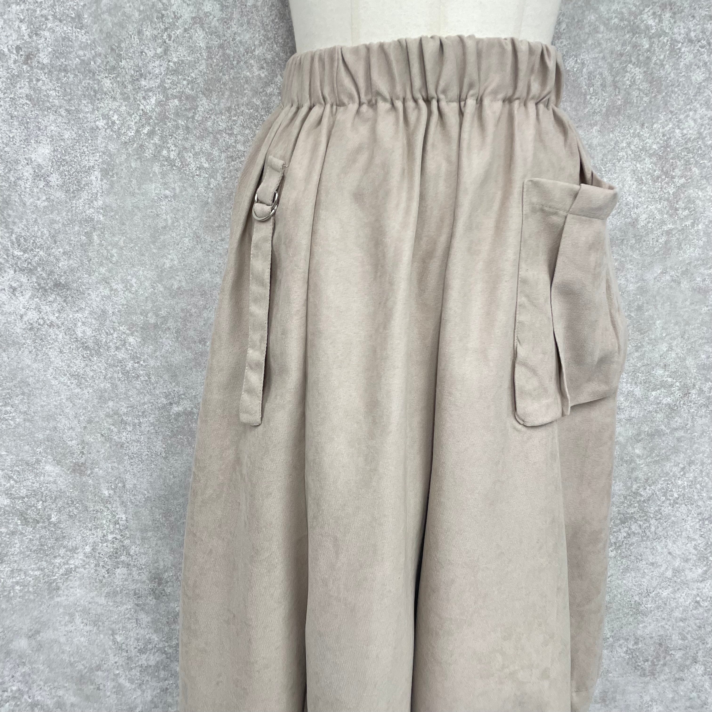 スウェード風ココラインパンツ ベージュ ※8/20-26頃より順次発送