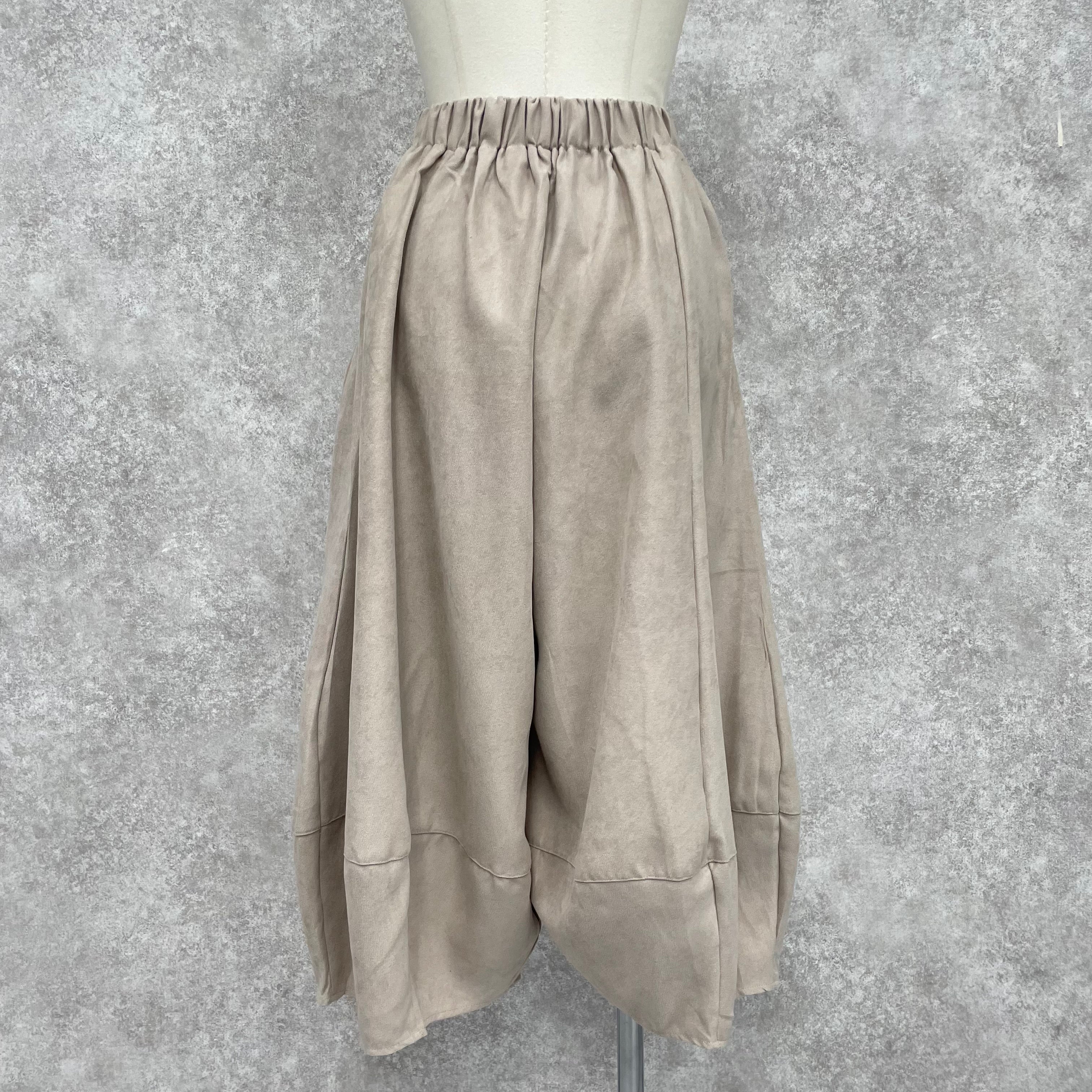 スウェード風ココラインパンツ ベージュ ※8/20-26頃より順次発送