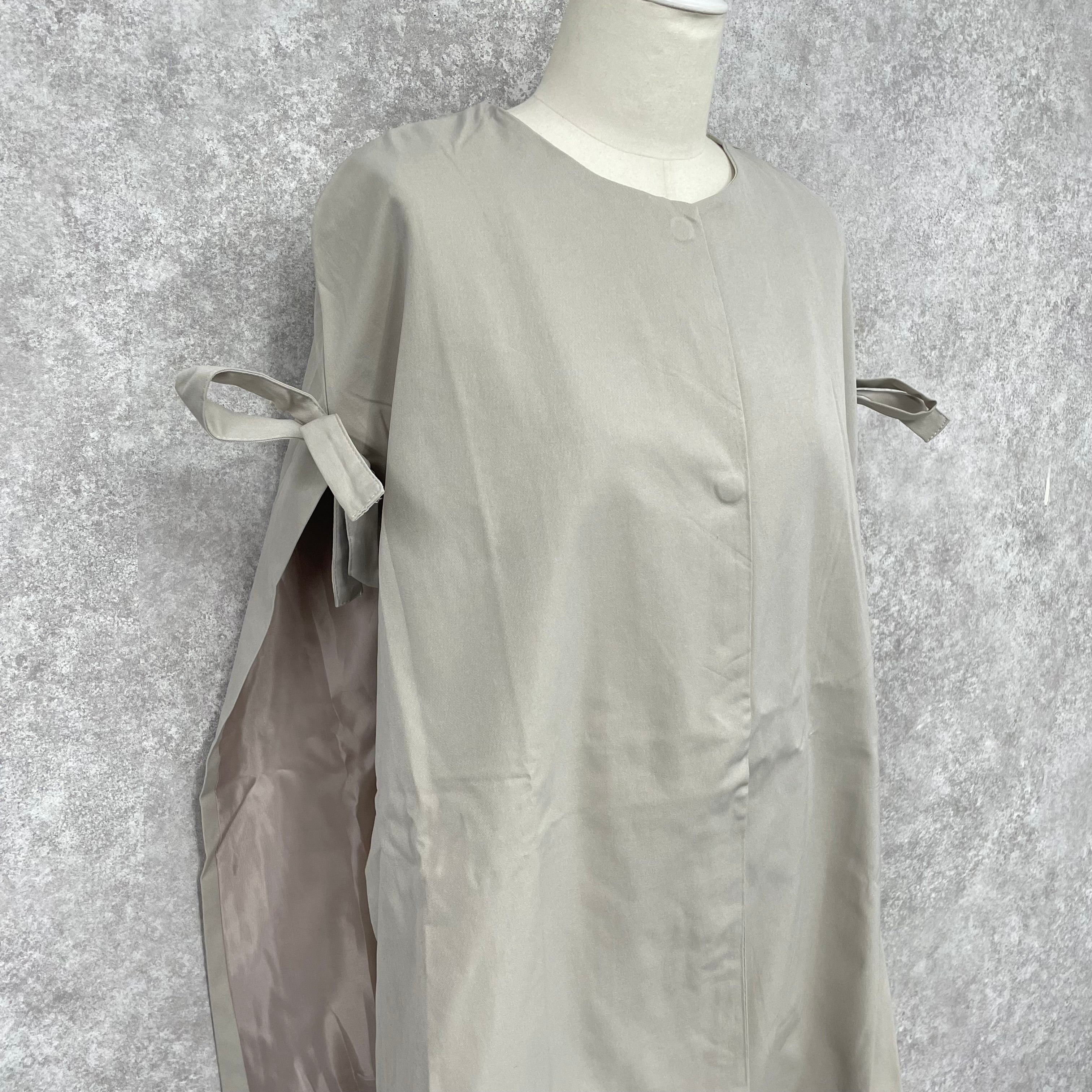 リボンデザインケープポンチョ ベージュ ※8/20-26頃〜順次配送予定