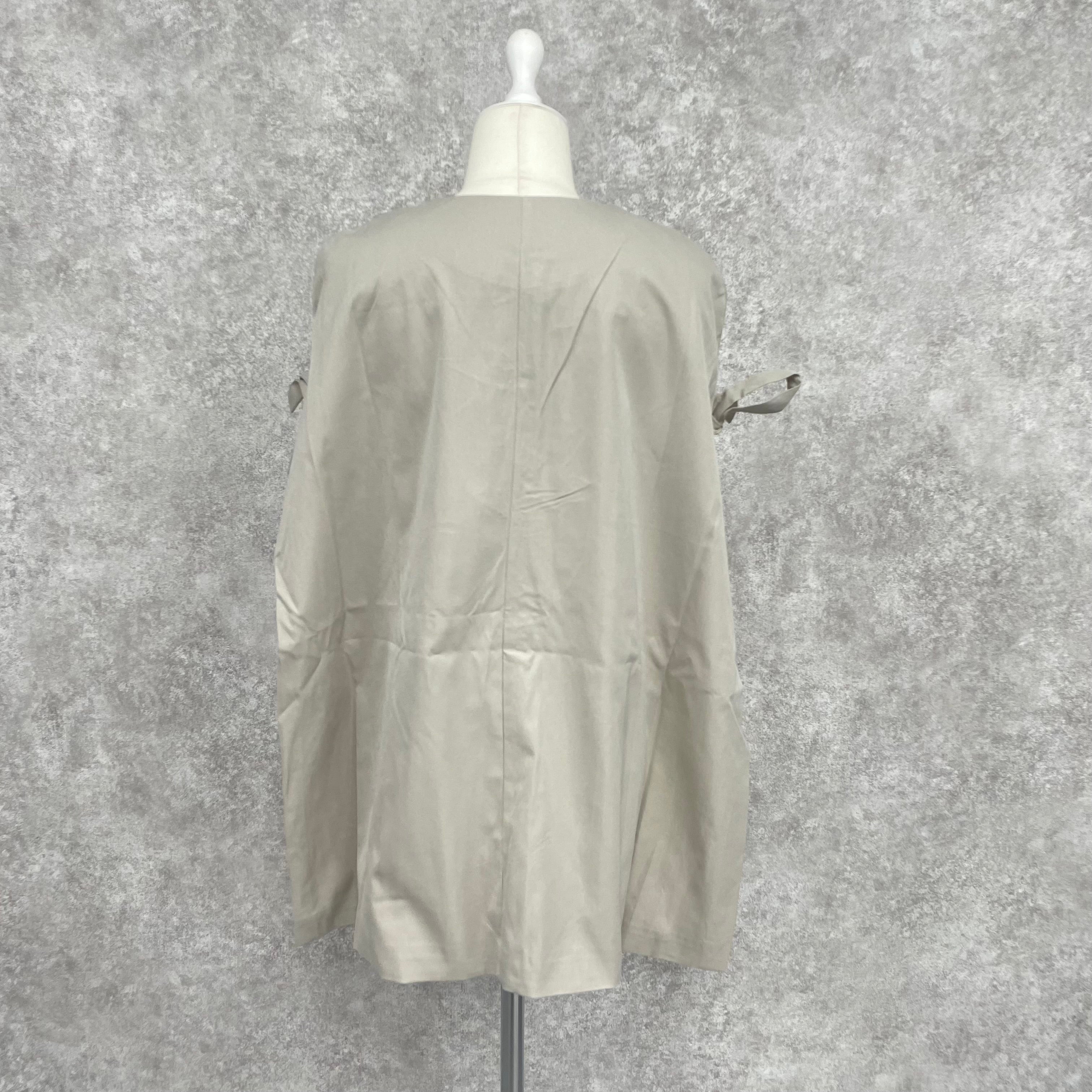 リボンデザインケープポンチョ ベージュ ※8/20-26頃〜順次配送予定