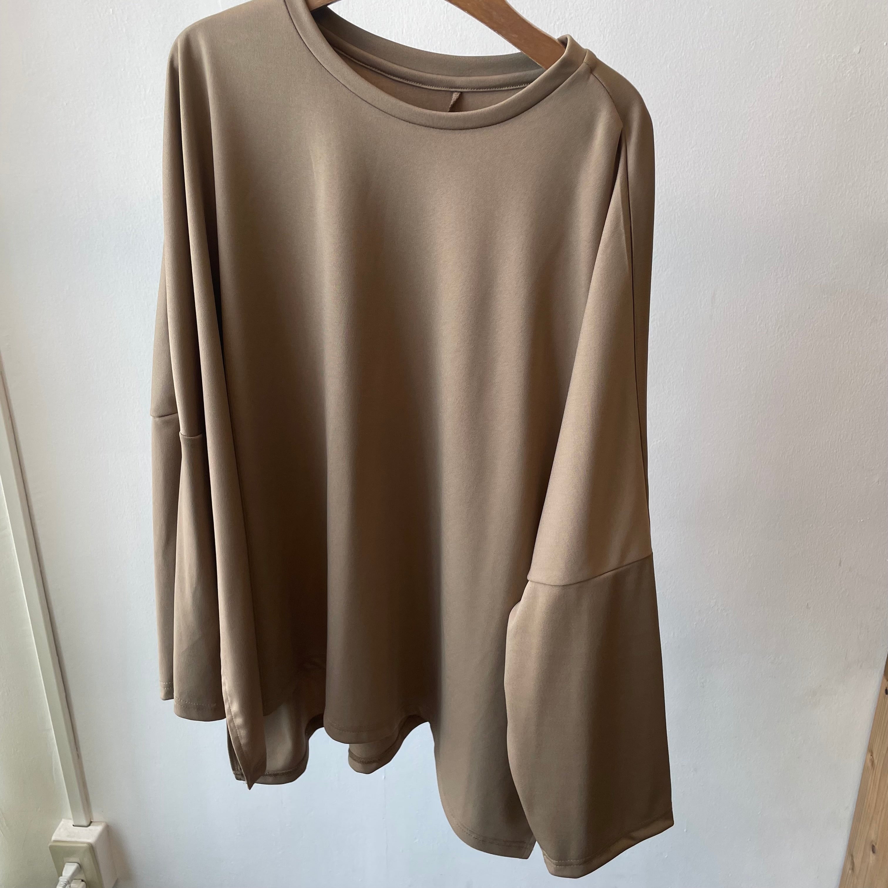 ドレープフレアートップ アッシュカーキ ※8/20〜8/26頃より順次発送予定