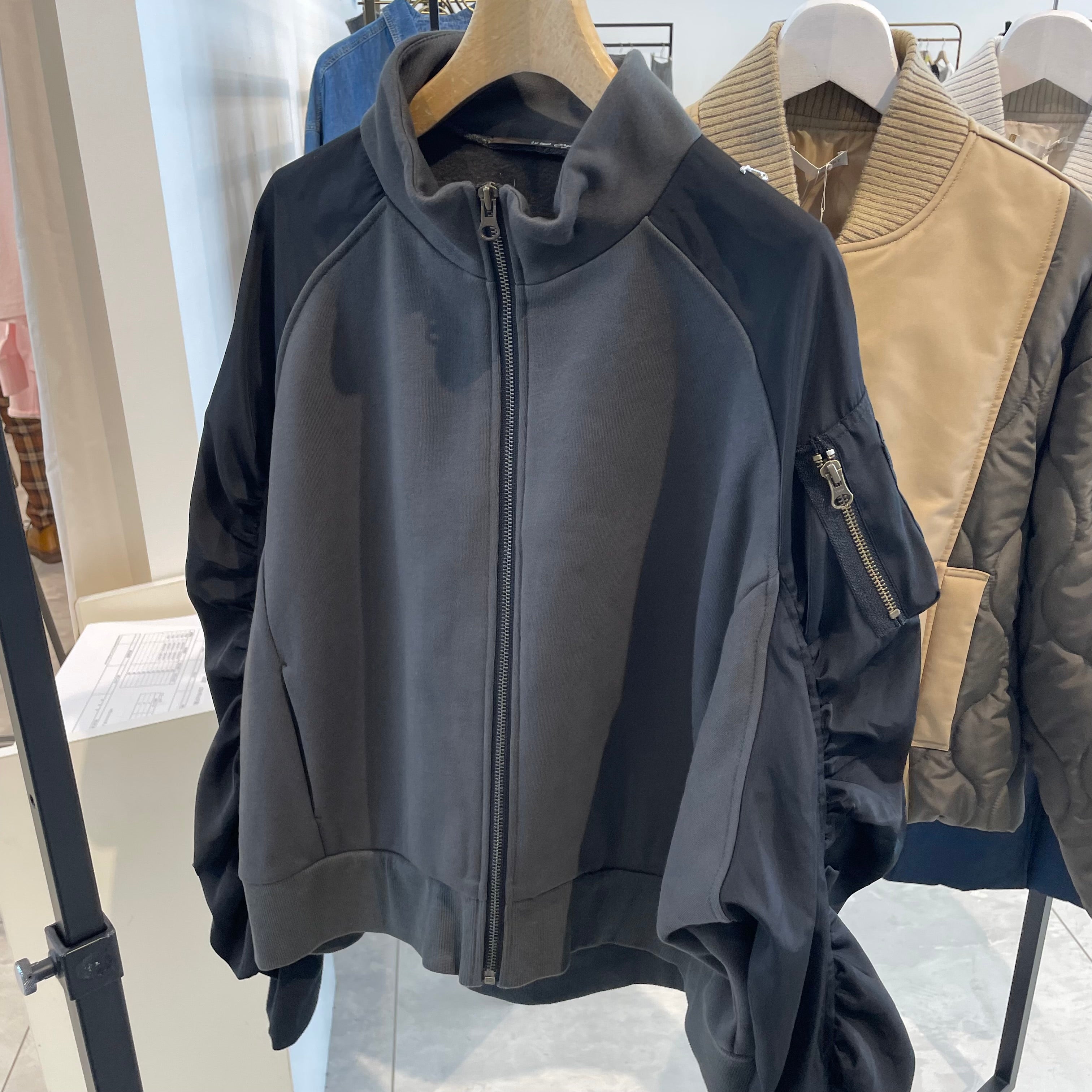 【予約商品】T/L起毛ウラケ×ツイルジャケット チャコール ※11月中旬〜下旬頃より配送予定