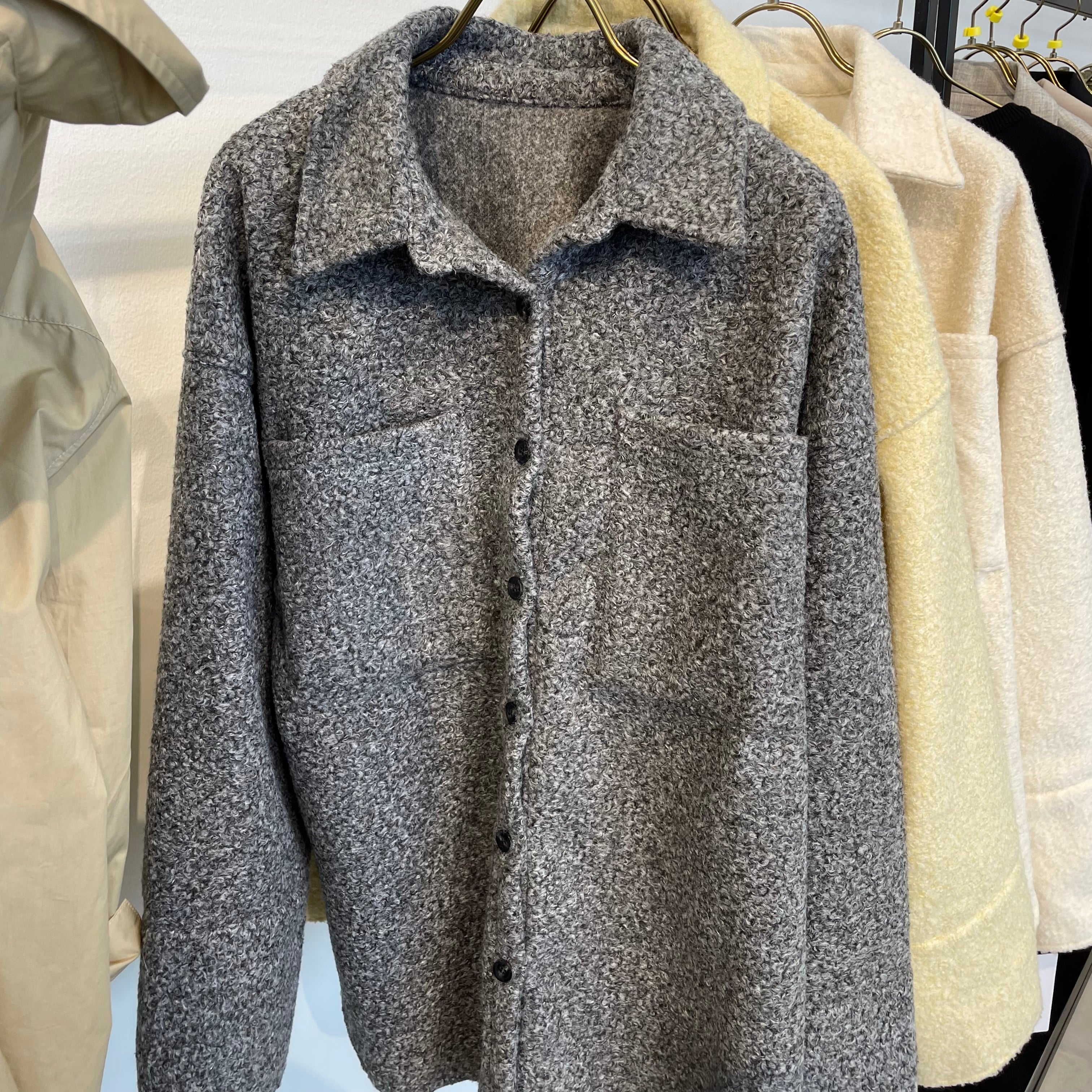 【予約商品】ツイードビッグカラスSH グレー ※11月上旬〜中旬頃より配送予定