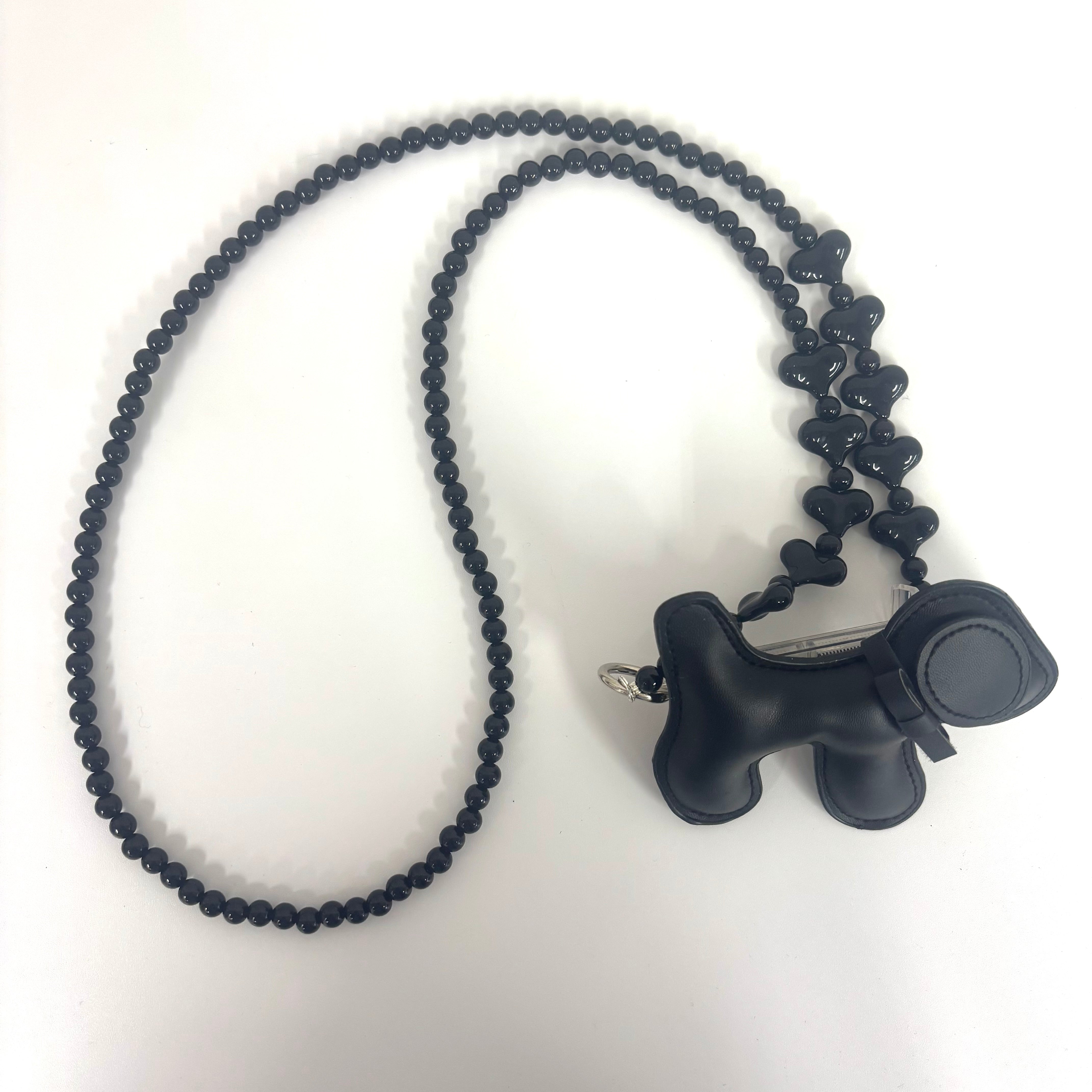 DOG ビーズスマホチェーン -ブラック- ※7/30〜8/5迄に順次発送予定