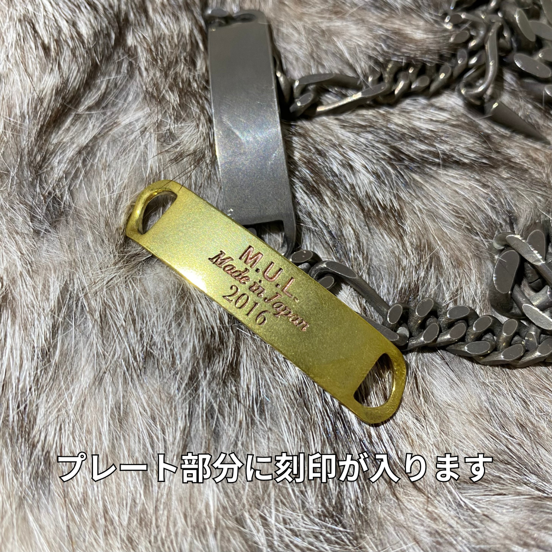 ⚠️予約【MULA002-102022】プレートダブルチェーンブレスレット -マットグレー- ※R7. 6月末納品予定