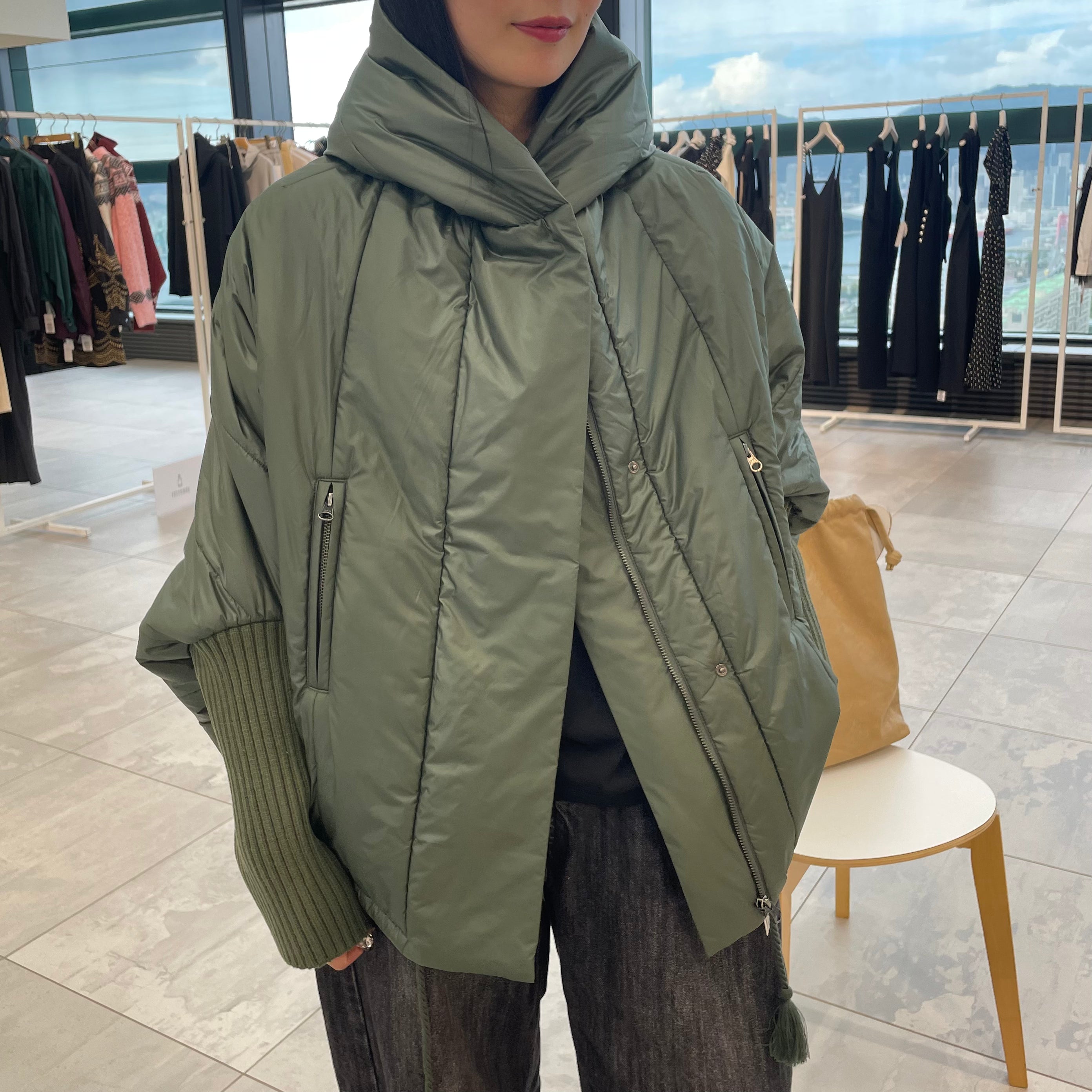 【IKITSUKE】IKI BALLON RIB(中綿ダウン) 024 カーキ ※11月上旬〜中旬頃より配送予定