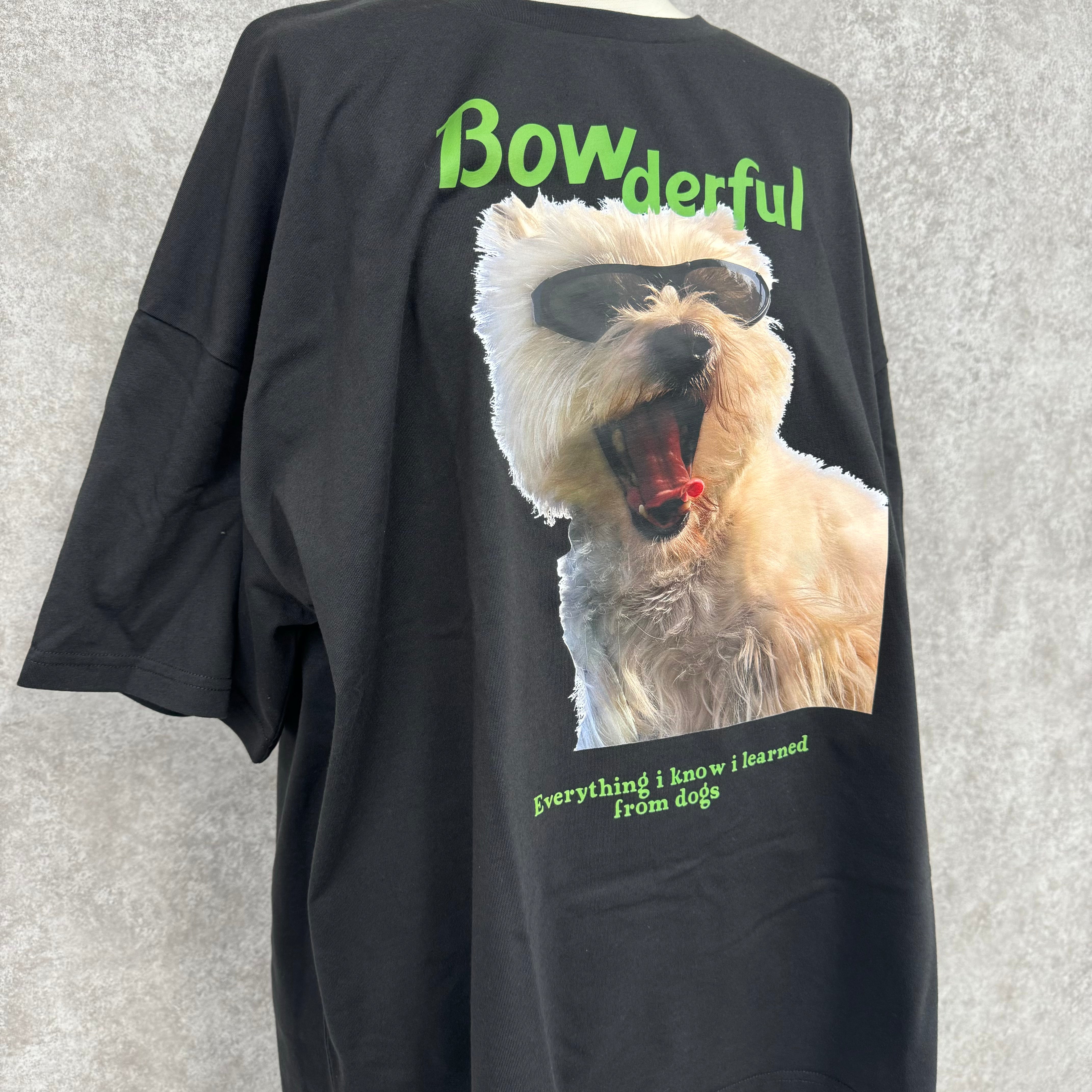 サングラスDOGプリント BIG Tシャツ -ブラック×グリーン- ※3/5~11より順次発送予定