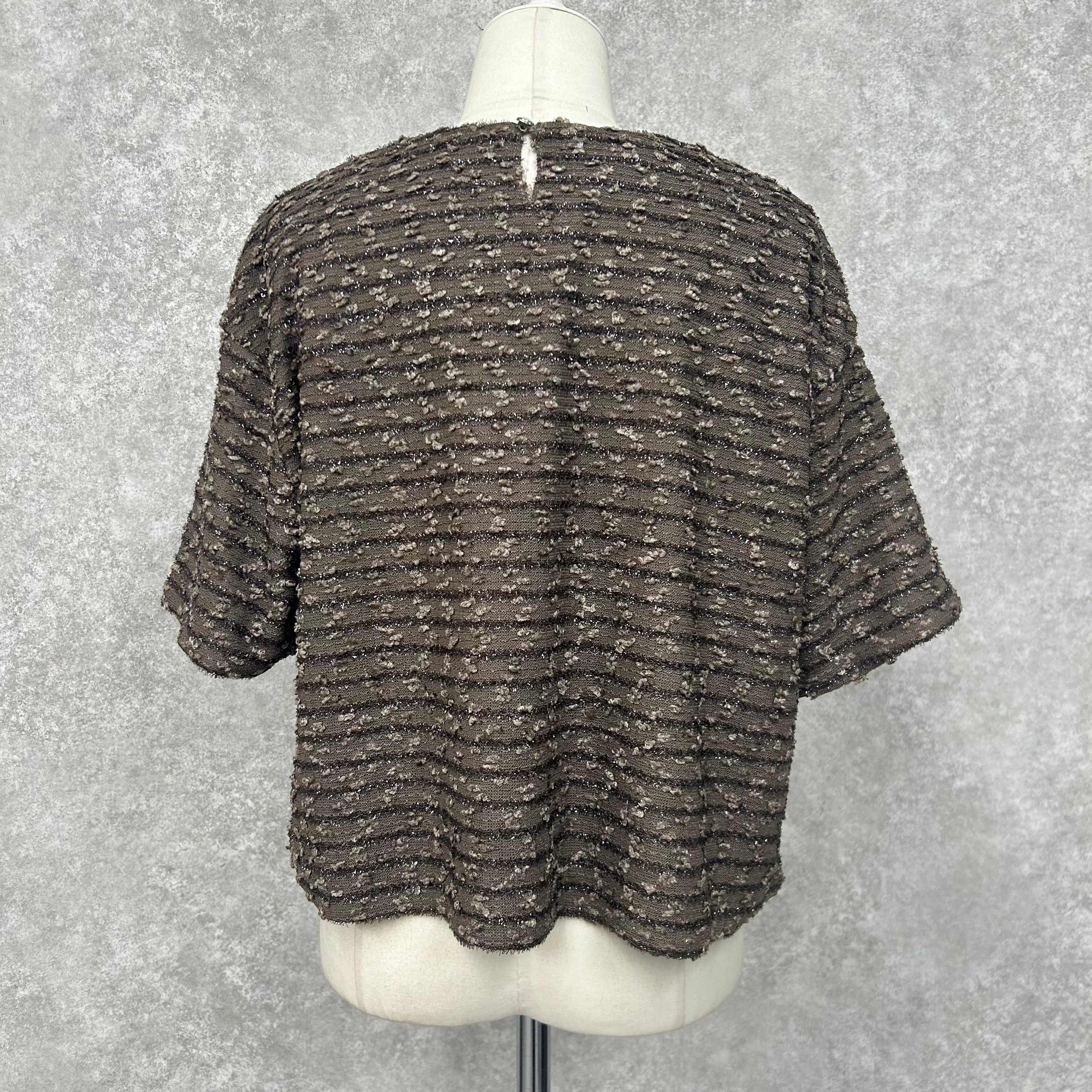 ツイード風トップス ブラウン ※1/14〜20頃より事務所から順次配送予定