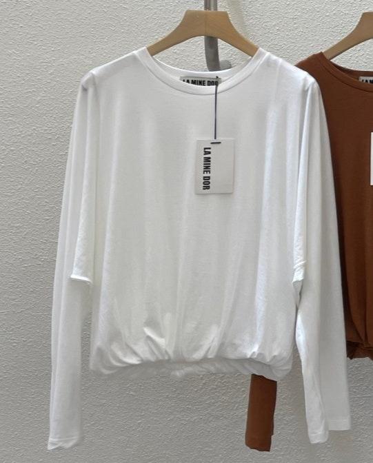 【LA MINE DOR】二重ロングTシャツ -ホワイト- ※10月下旬〜11月上旬頃より順次発送予定
