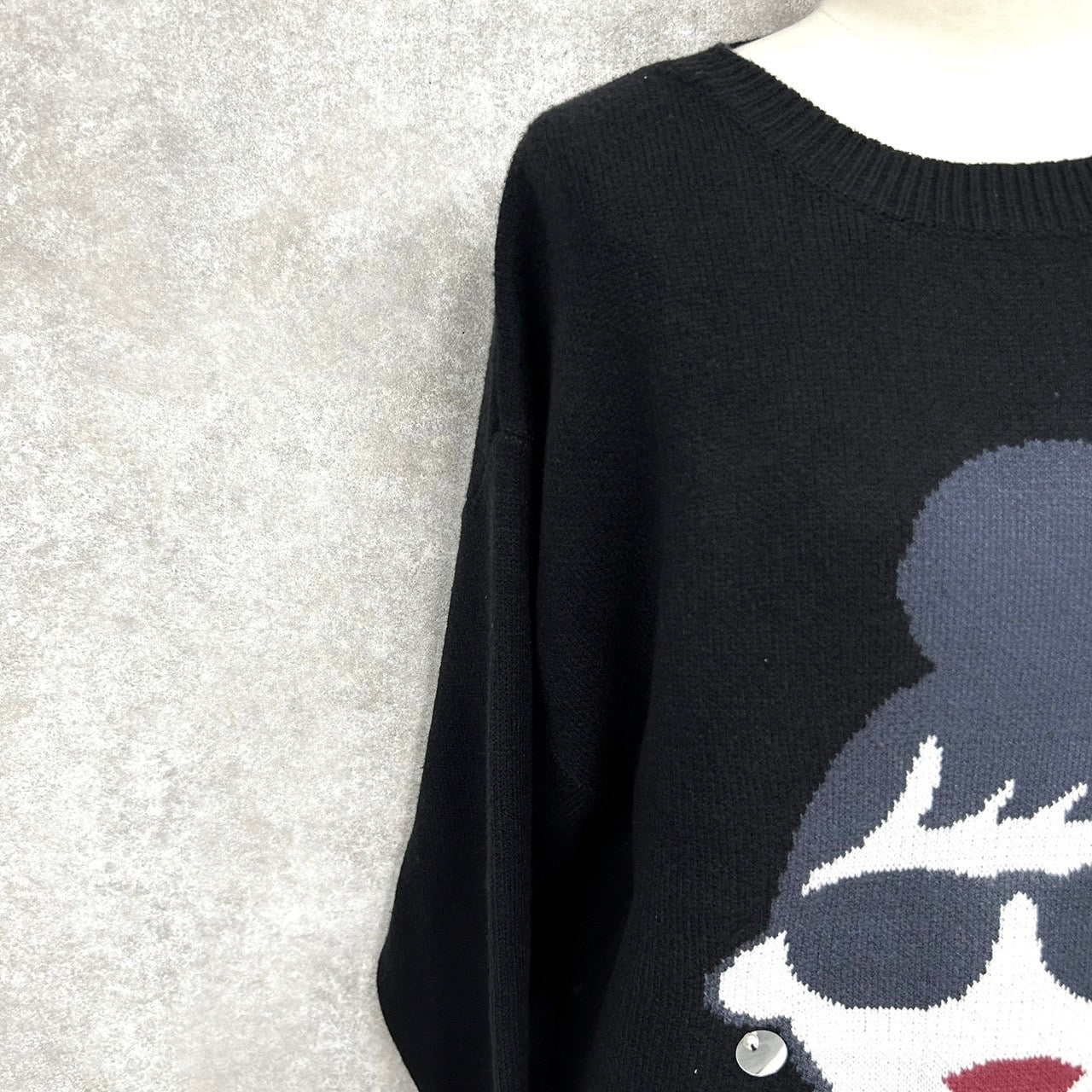 【予約】【HAPPYFACE】EMMA フェイスニット -ブラック- ※11月中旬納品予定