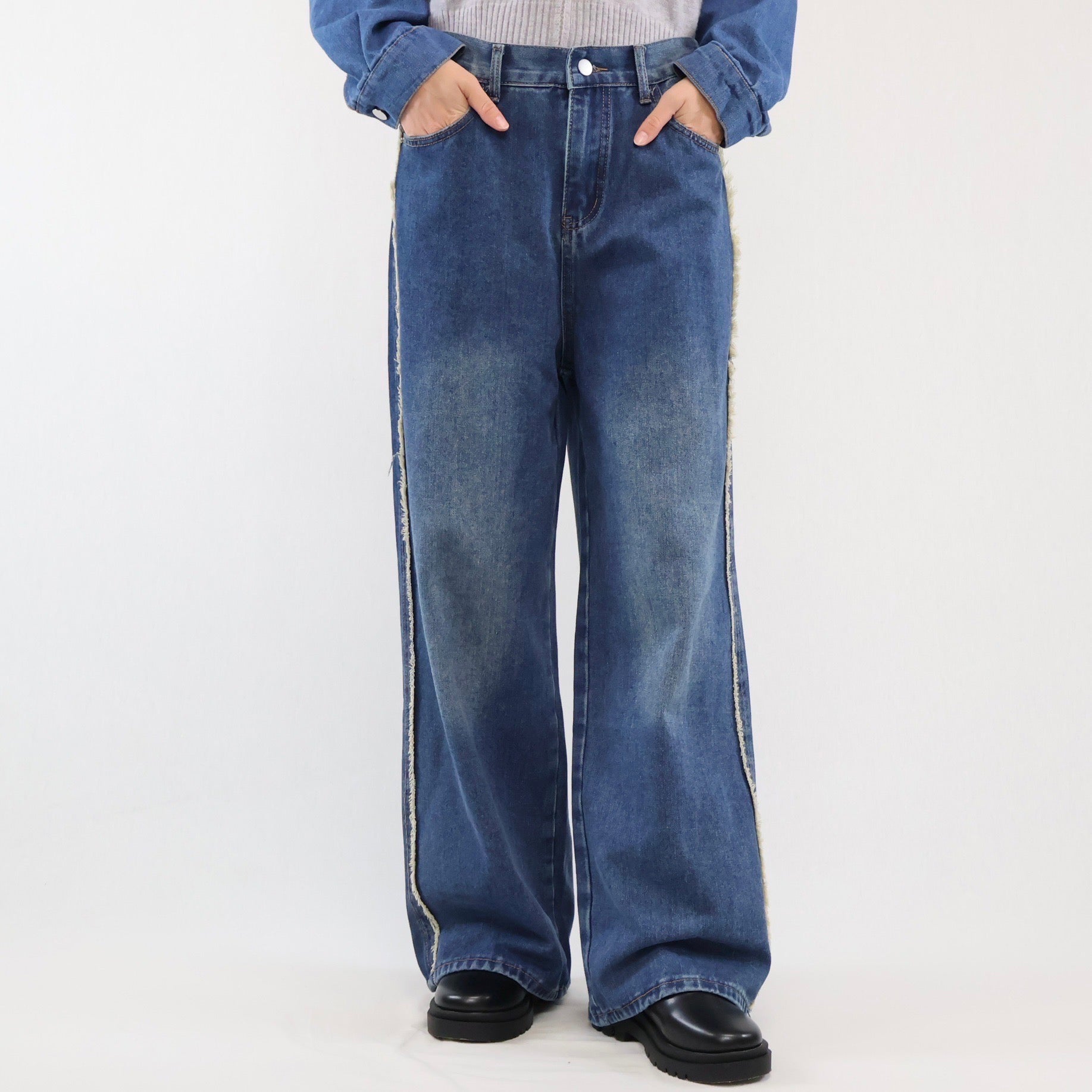 フリンジラインデニム -ネイビー- ※11/19〜25頃より順次発送予定