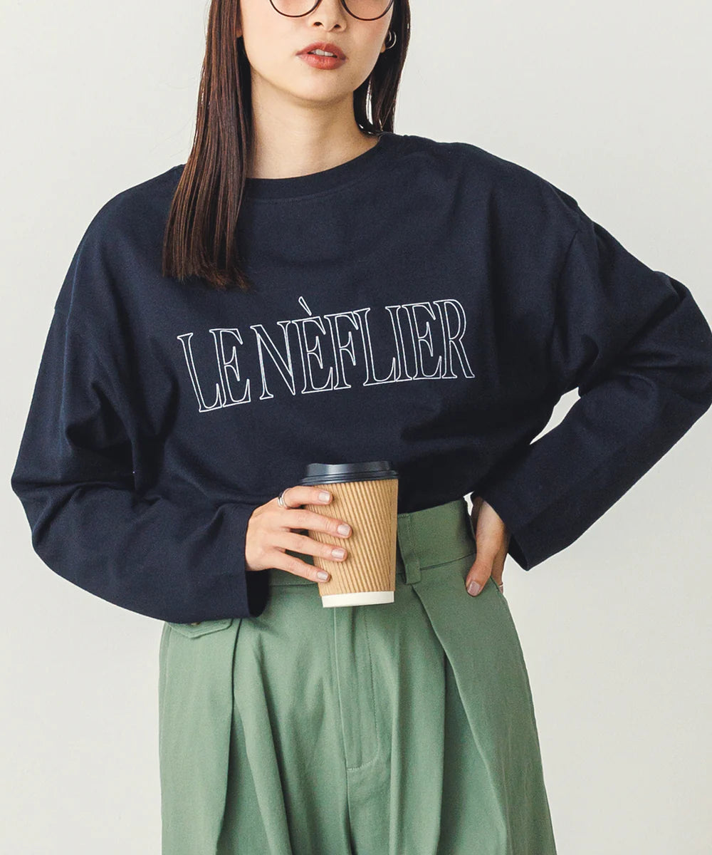 【WTS6727-07】USAコットン2WAYロゴプルオーバー   -ブラック- ※10/29-11/4頃より順次配送予定