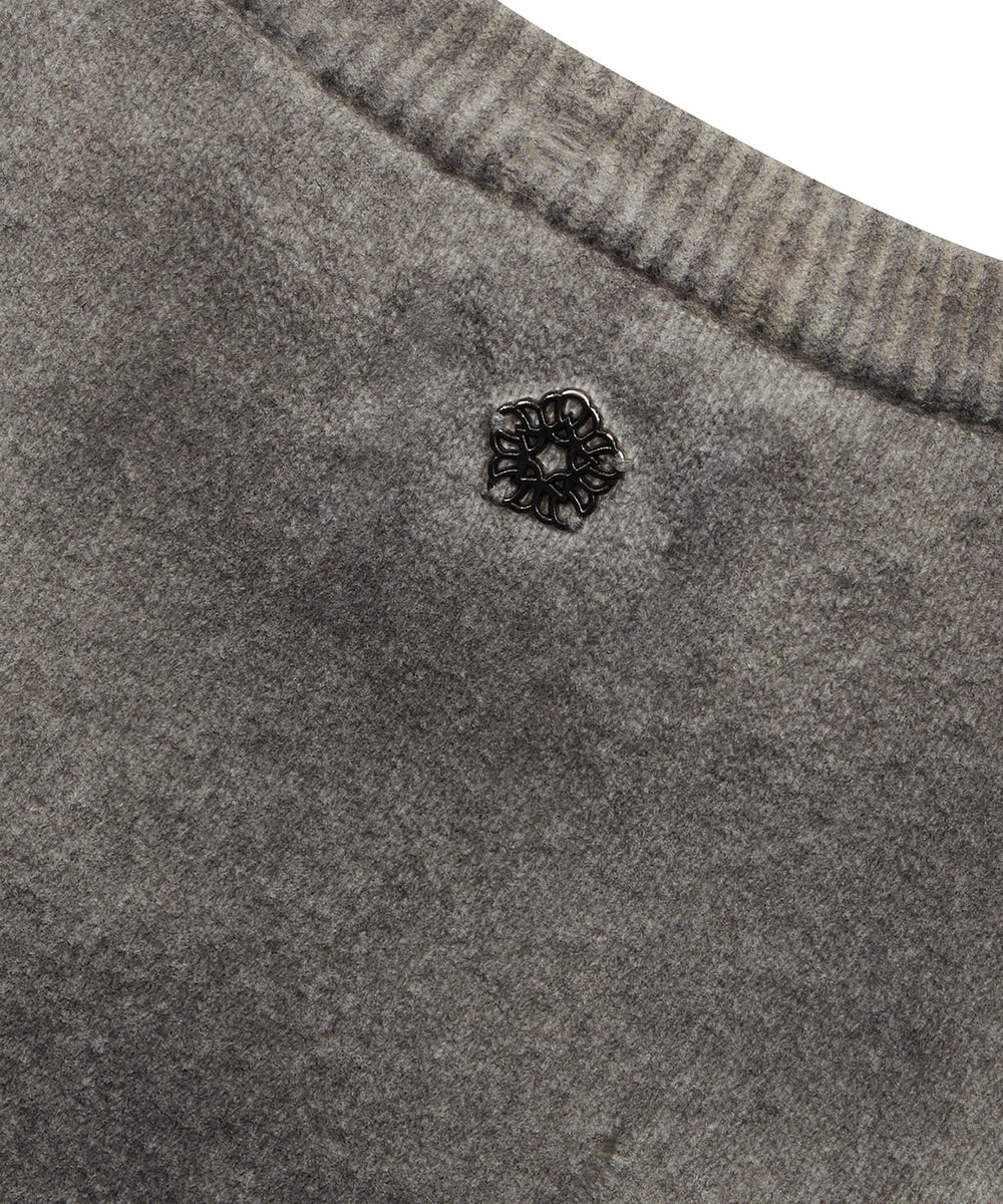 ※予約商品【ULKIN】Spray Damaged Round Knit Grey ※12月頃より順次配送予定